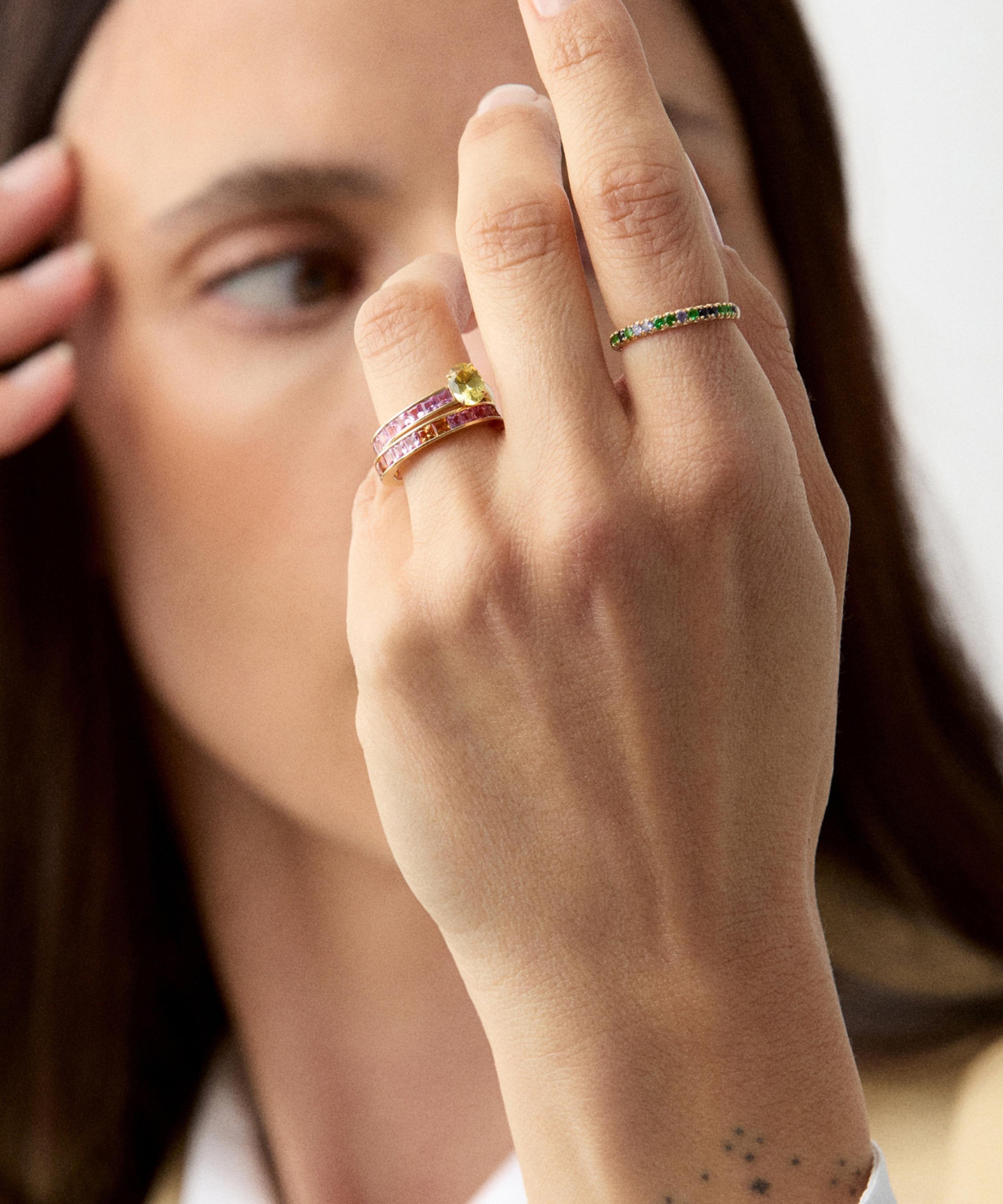 Dinny Hall - 18ct Gold Bit on the Side Yellow and Pink Sapphire Ring image number 4