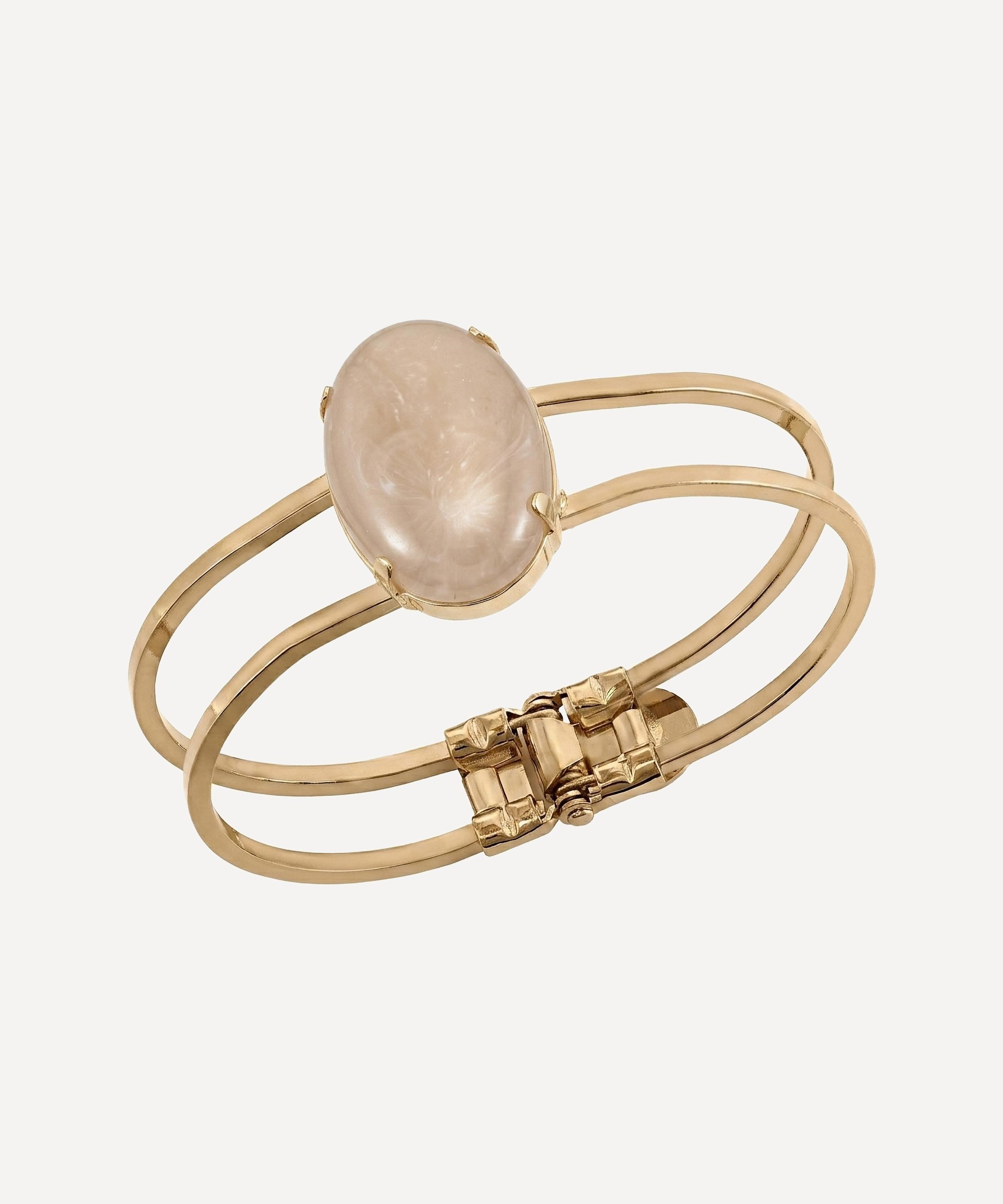 Anton Heunis - Gold-Plated Cabochon Hinge Cuff Bracelet