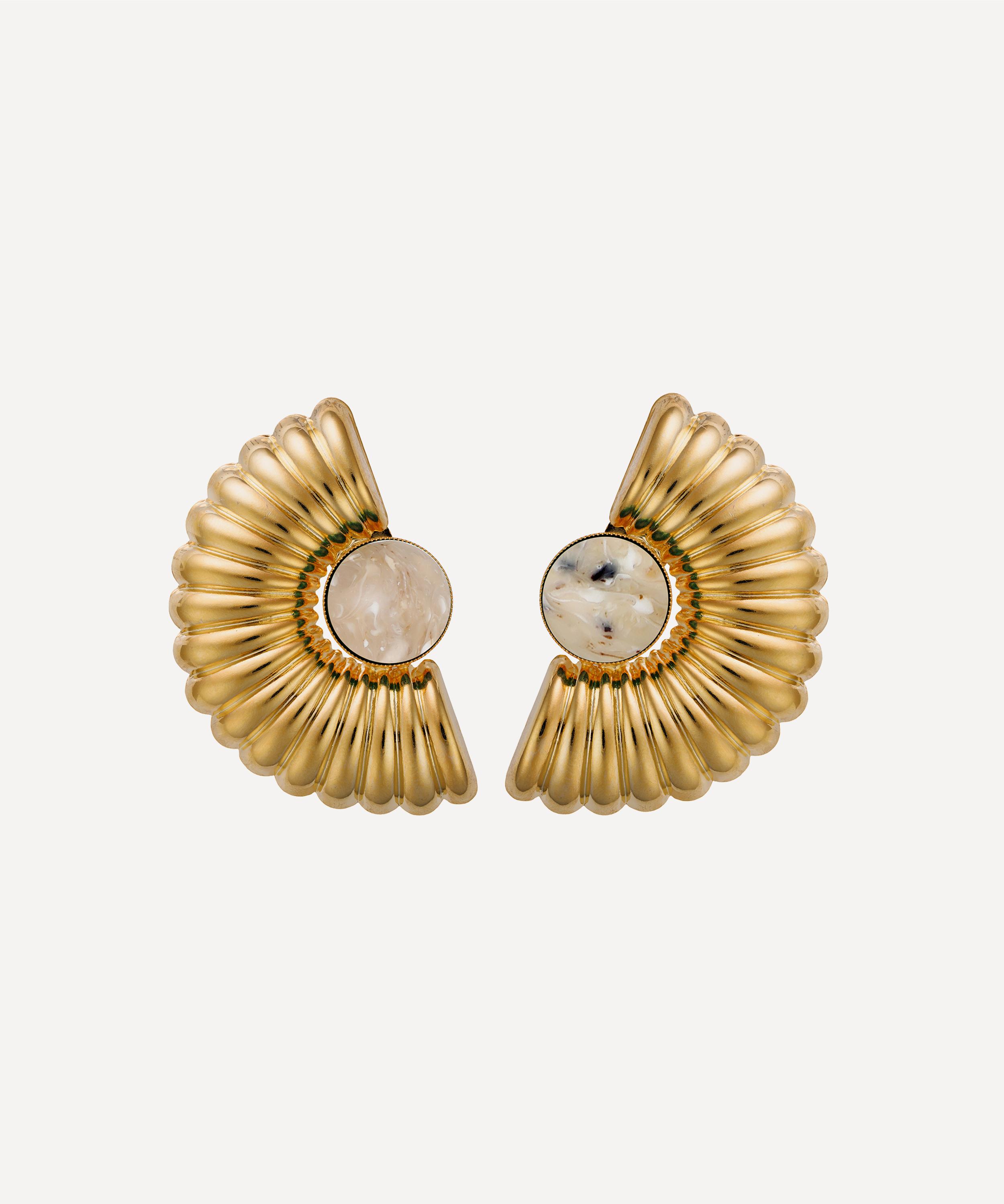 Anton Heunis - Gold-Plated Omega Clasp Big Arch Gadrooned Earrings