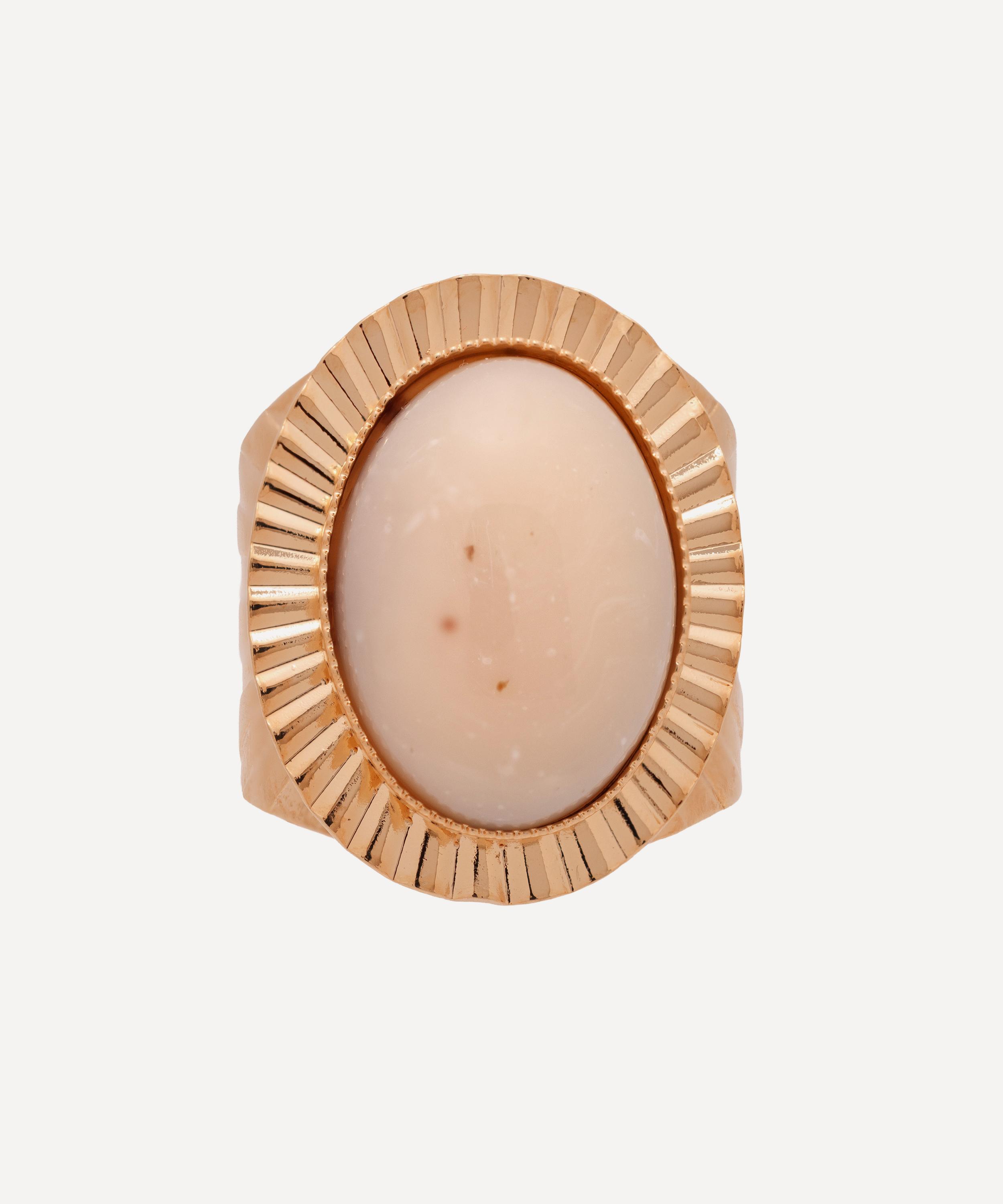 Anton Heunis - Gold-Plated White Adjustable Lily Pad Ring