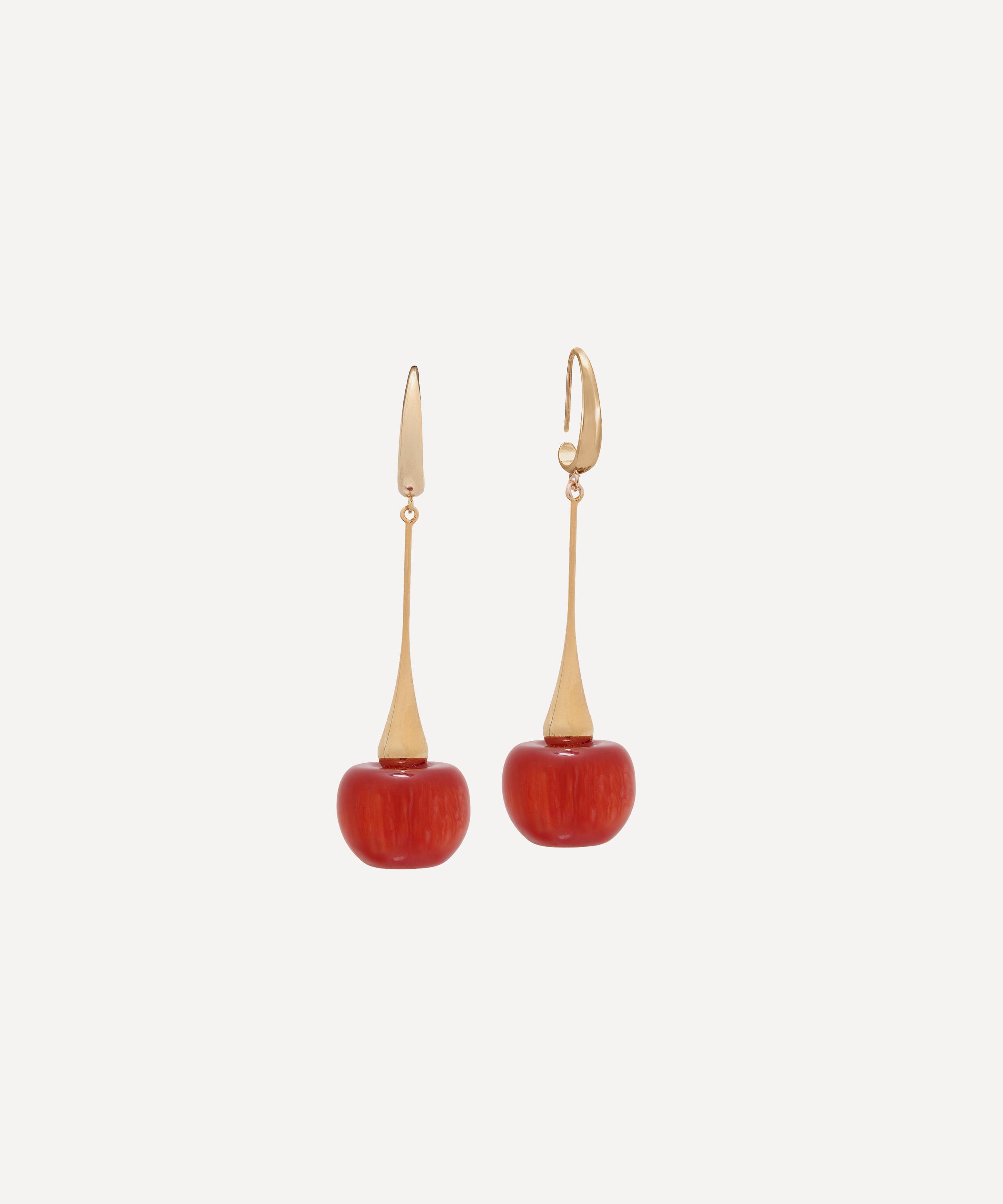 Anton Heunis - Gold-Plated Cherry Pendant Hook Earrings
