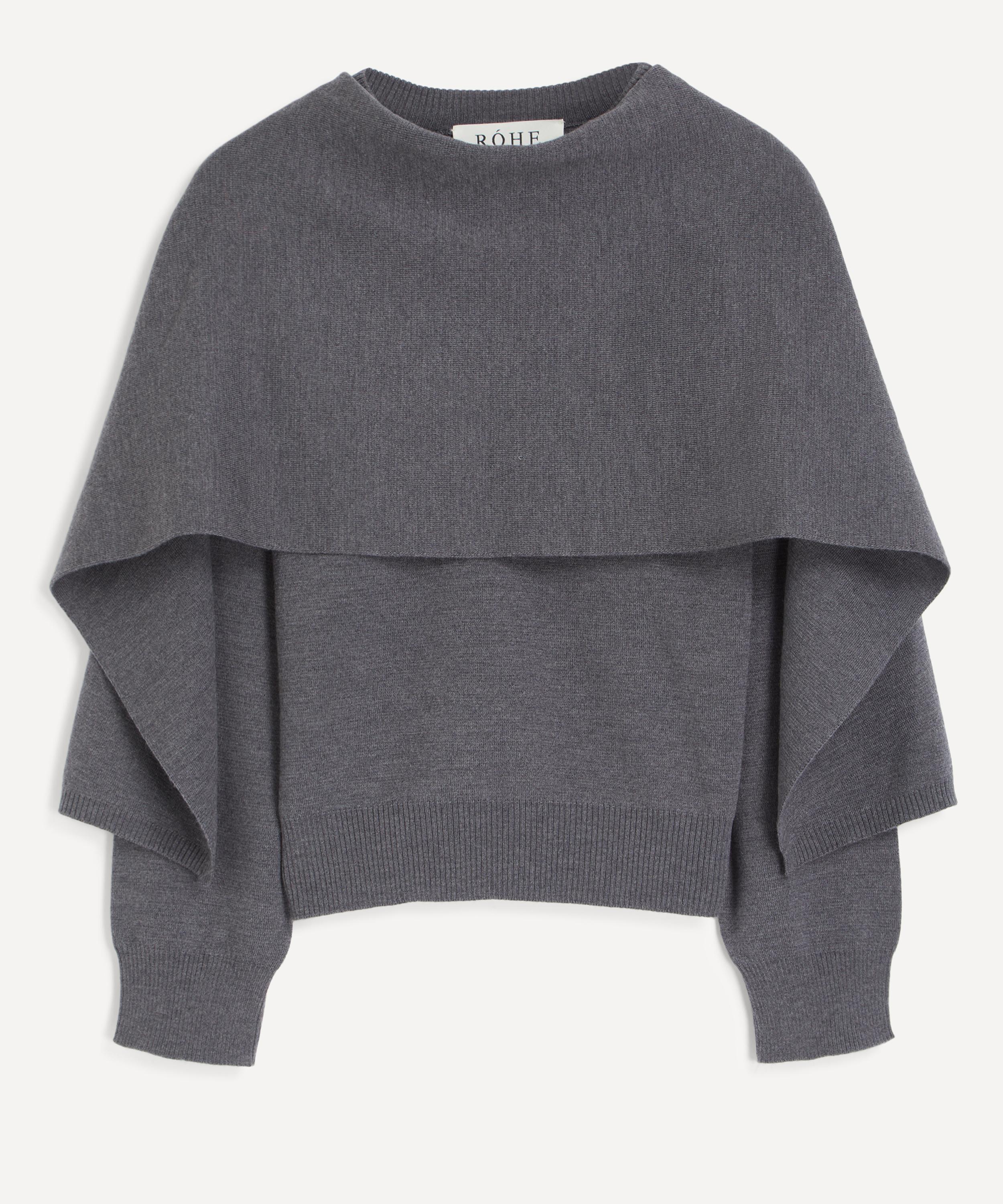 R&oacute;he - Dark Grey Melange Cape Jumper image number 0