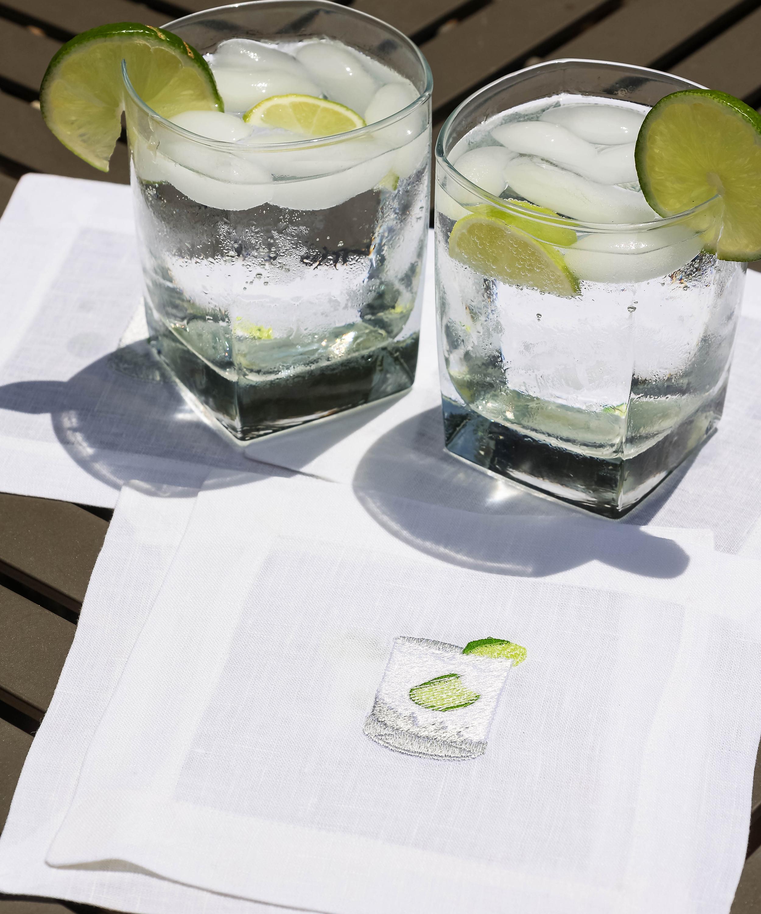 Lettermade - Gin and Tonic Linen Cocktail Napkins Set of Four image number 1