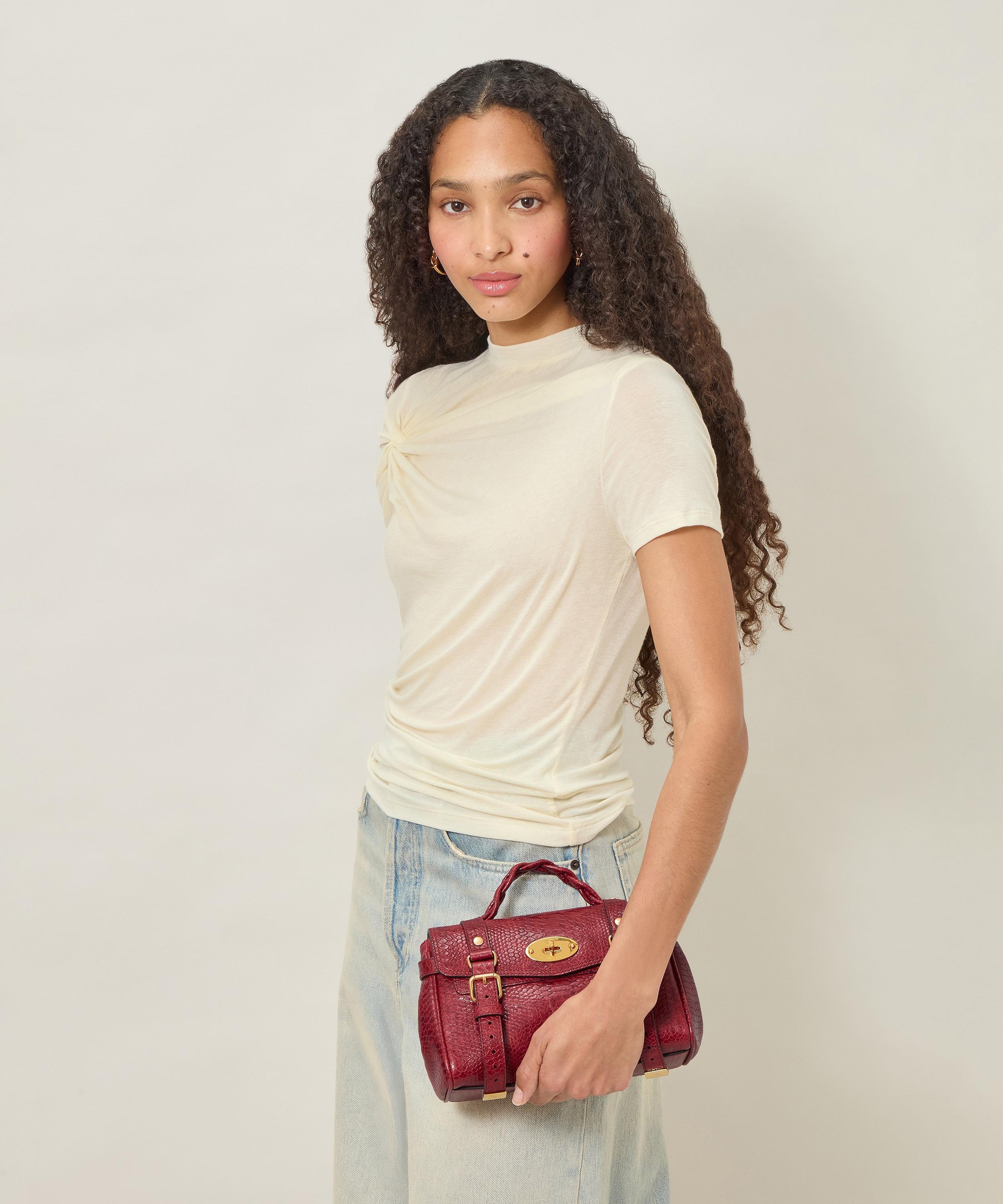 Mulberry - Mini Alexa Waxed Snake Print Tote Bag image number 1