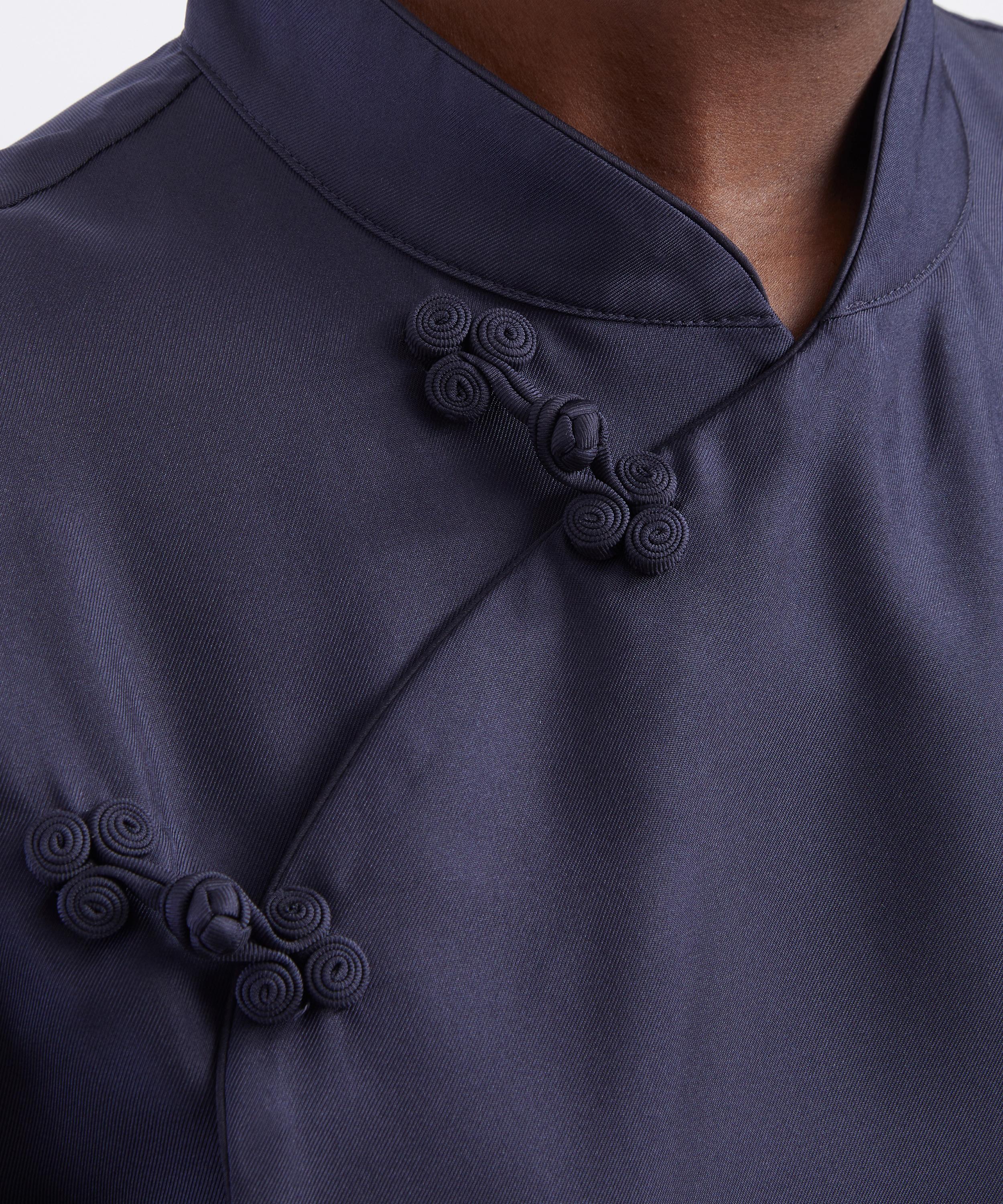 R&oacute;he - Navy Pankou Closure Silk Dress image number 4