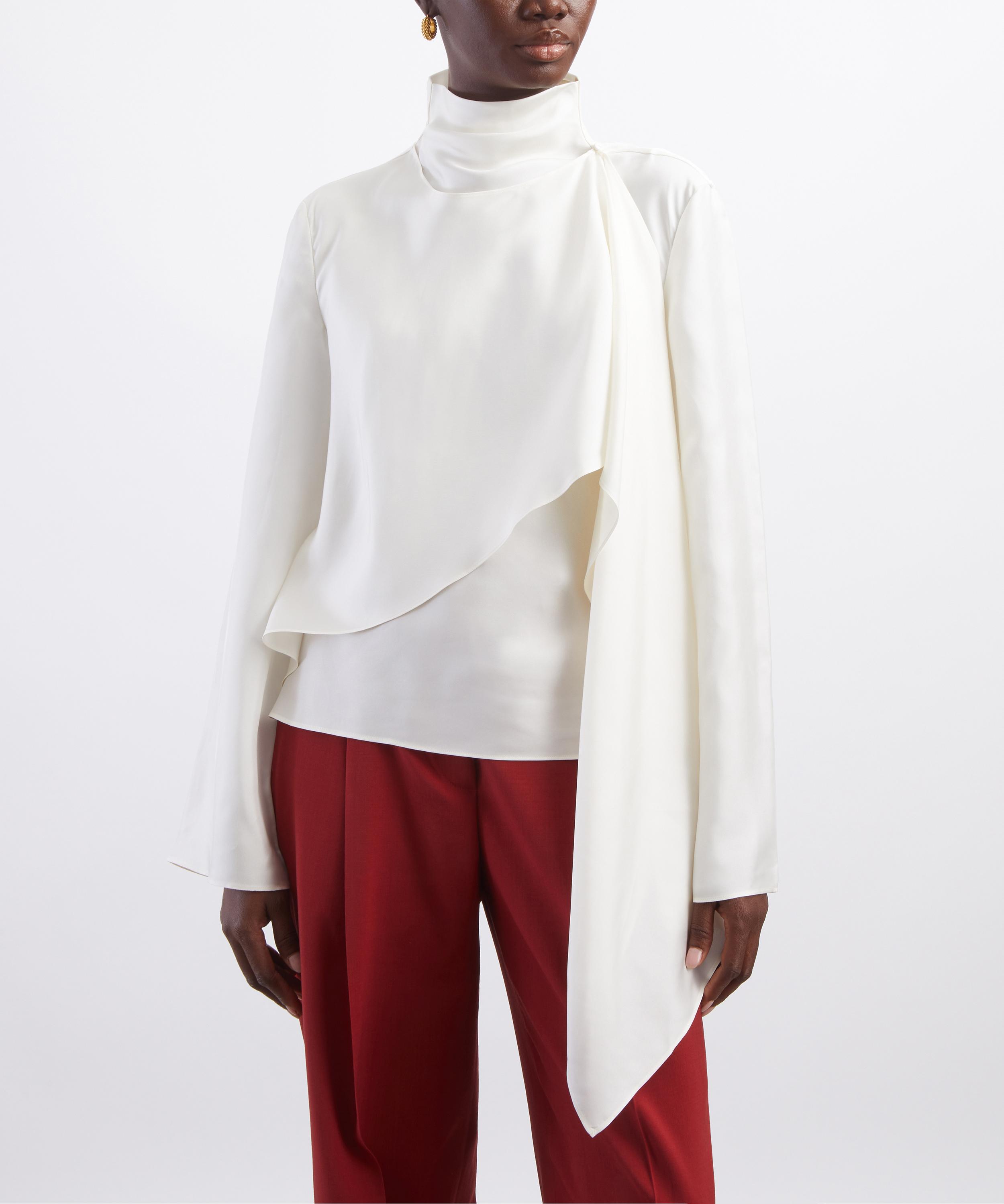 R&oacute;he - Cream Silk Foulard Top image number 2
