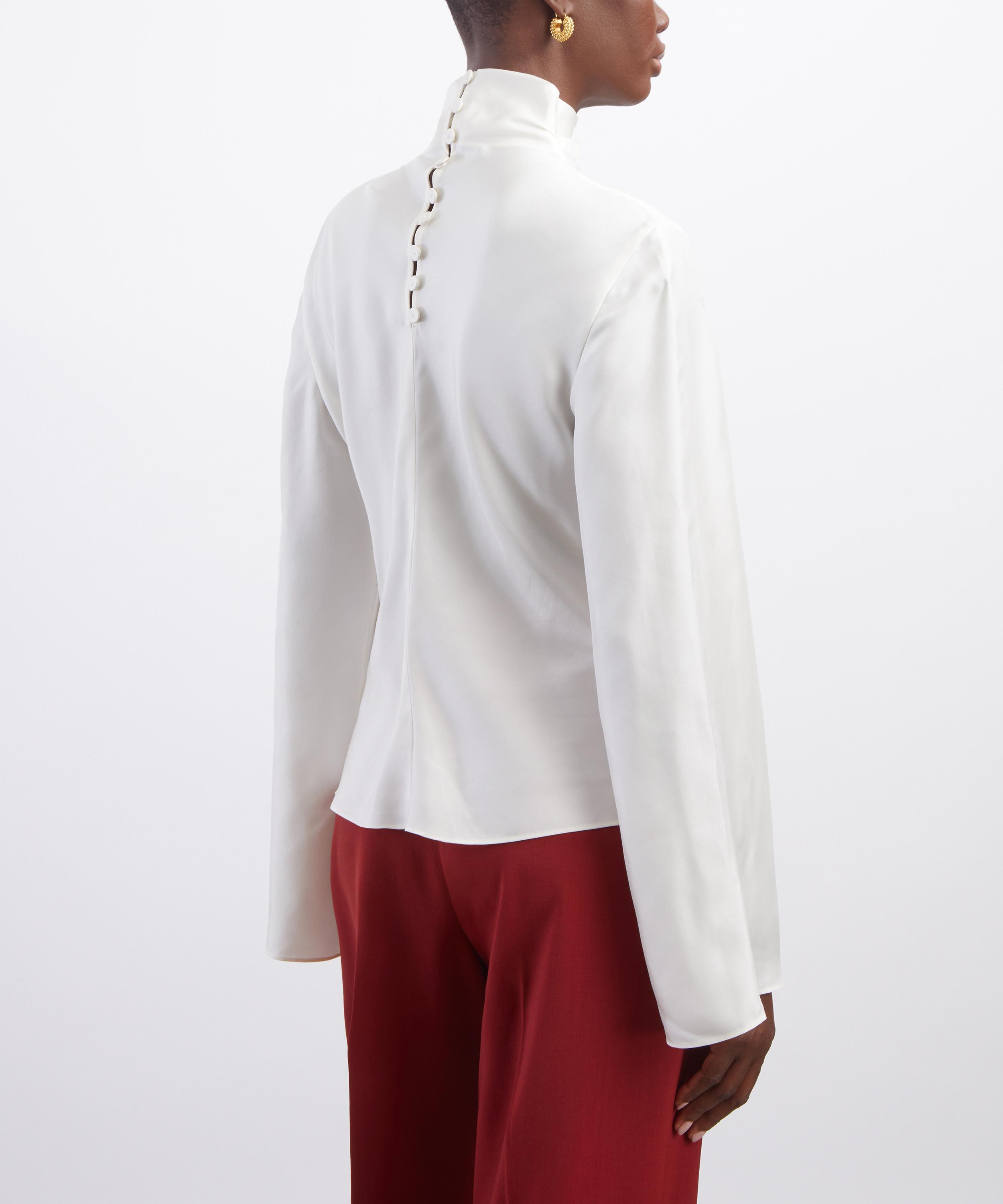R&oacute;he - Cream Silk Foulard Top image number 3