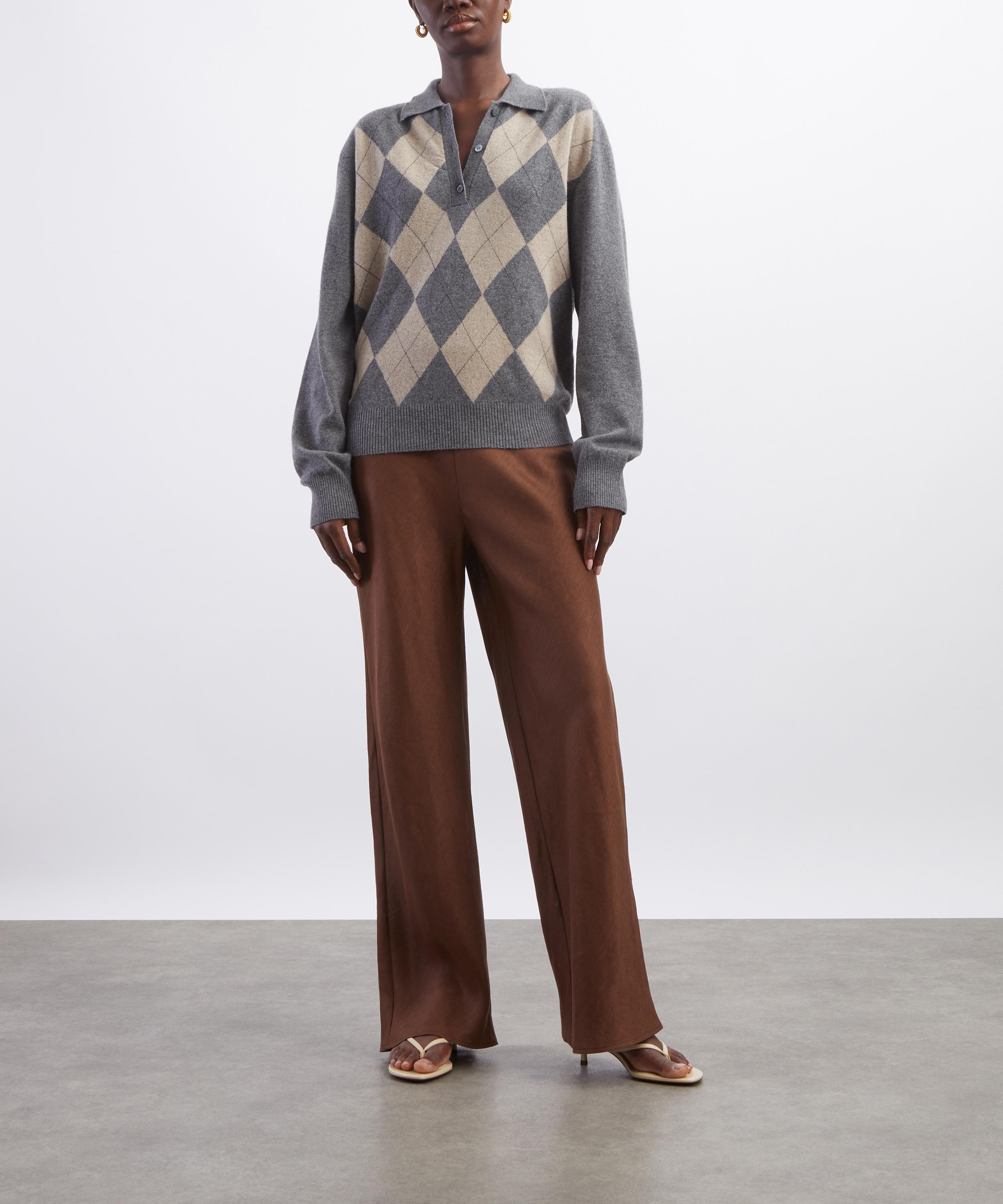 R&oacute;he - Compact Knitted Check Polo image number 1