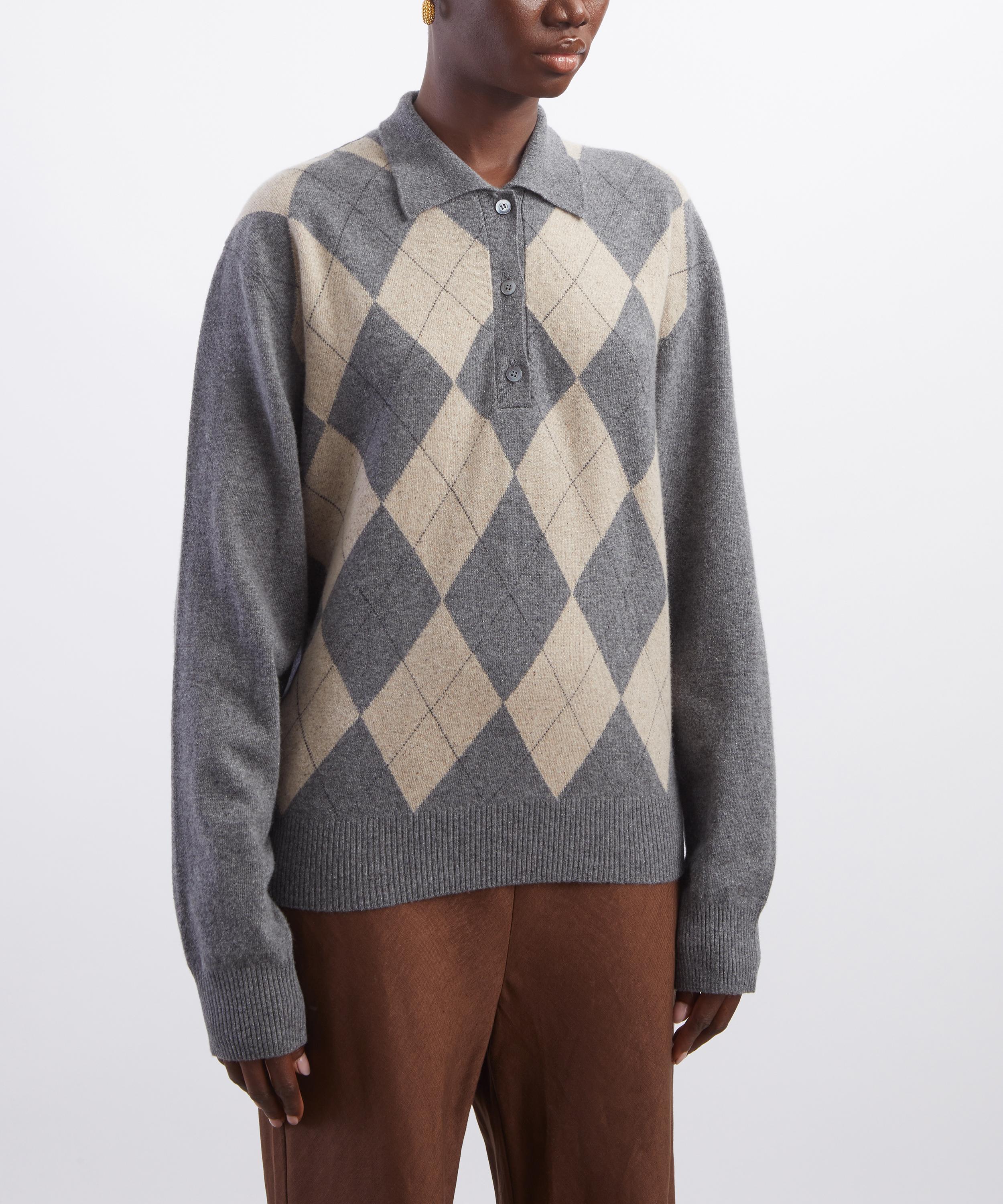 R&oacute;he - Compact Knitted Check Polo image number 2