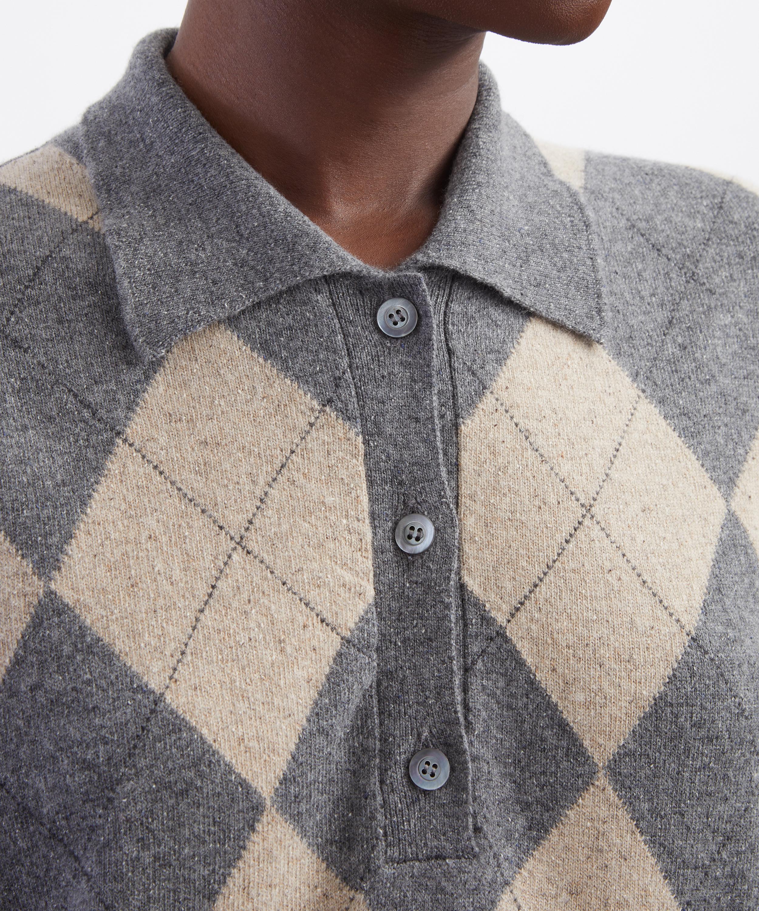 R&oacute;he - Compact Knitted Check Polo image number 4