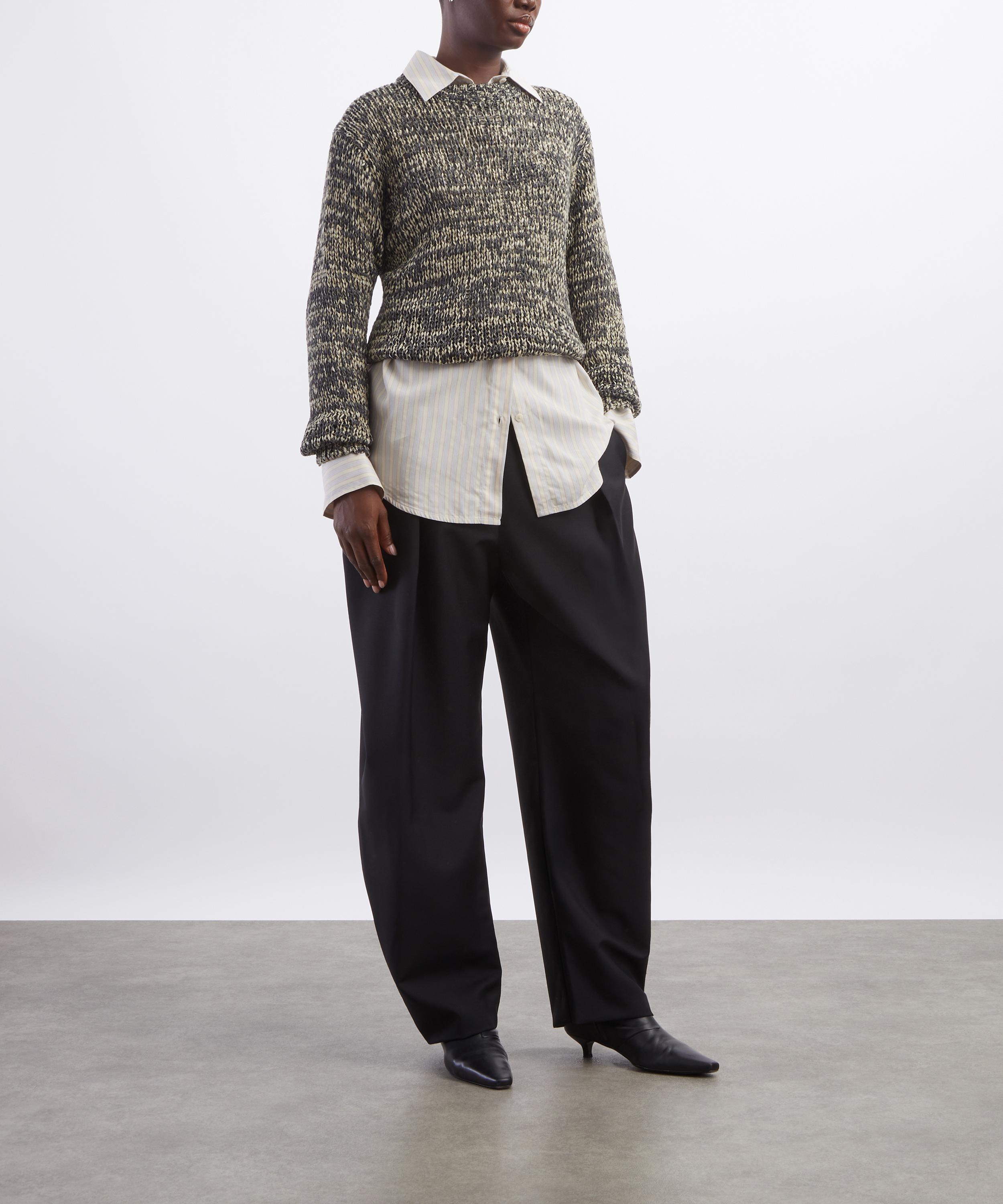 R&oacute;he - Anthracite Fitted Mouline Crew-Neck Jumper image number 1