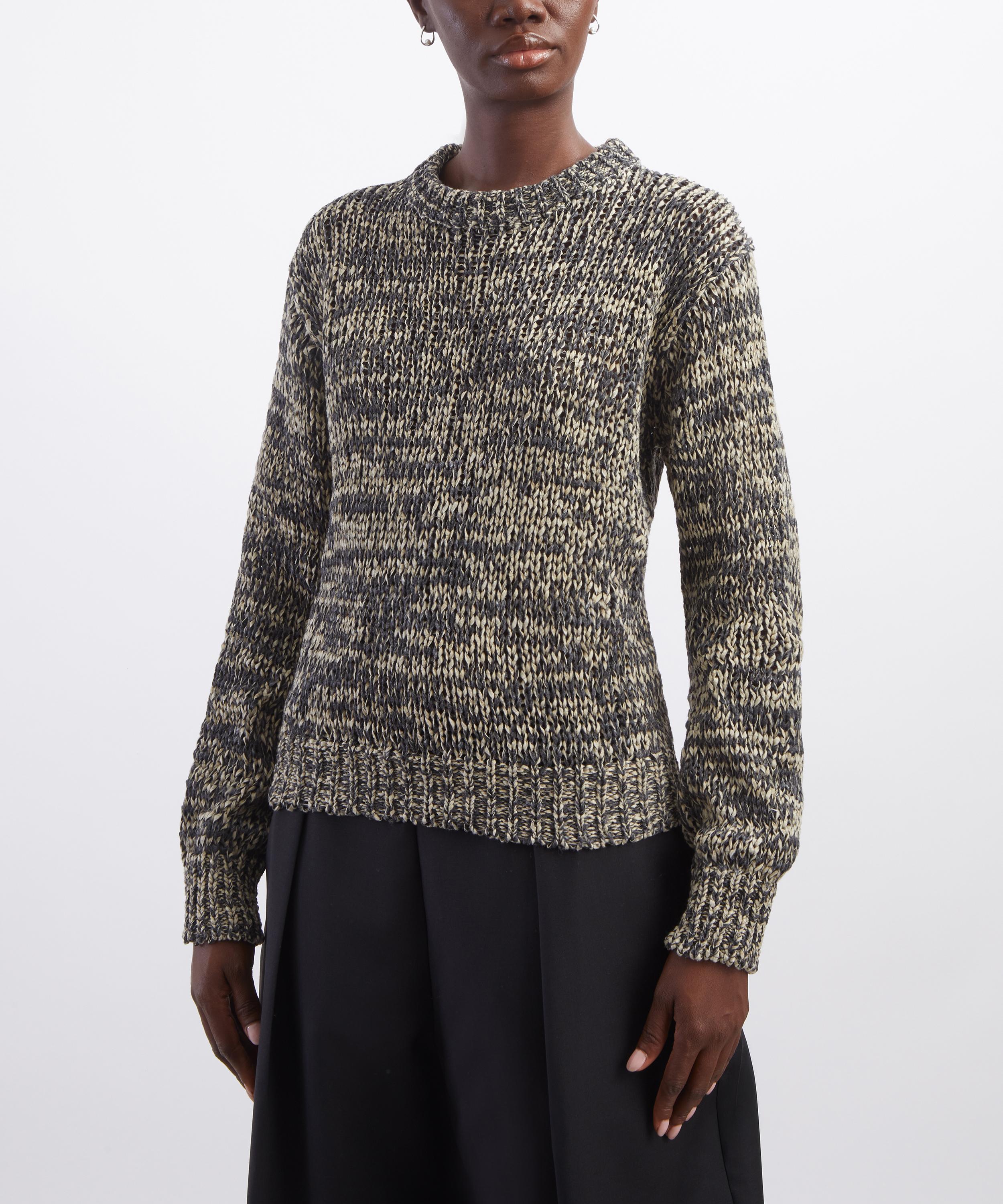 R&oacute;he - Anthracite Fitted Mouline Crew-Neck Jumper image number 2