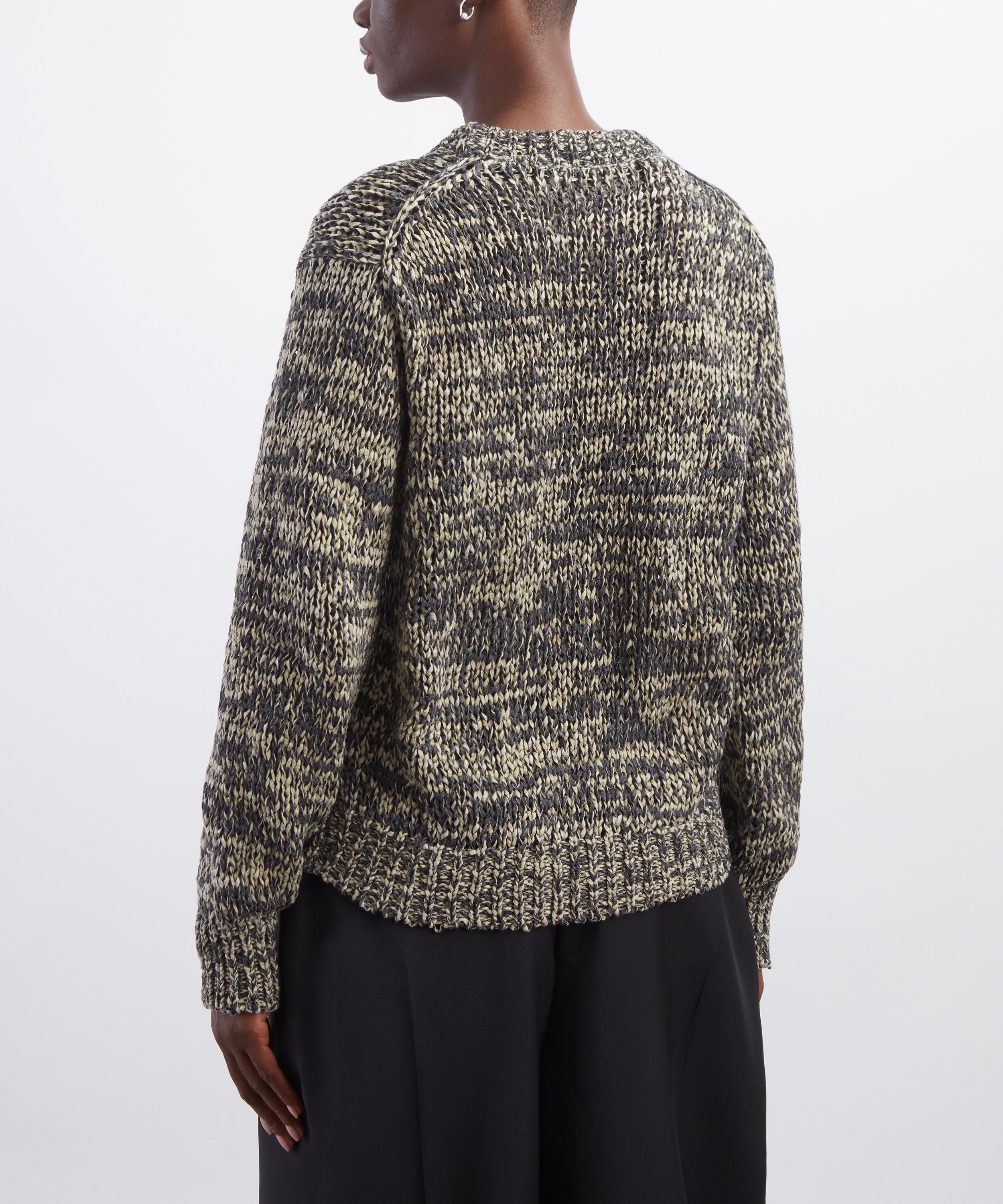 R&oacute;he - Anthracite Fitted Mouline Crew-Neck Jumper image number 3