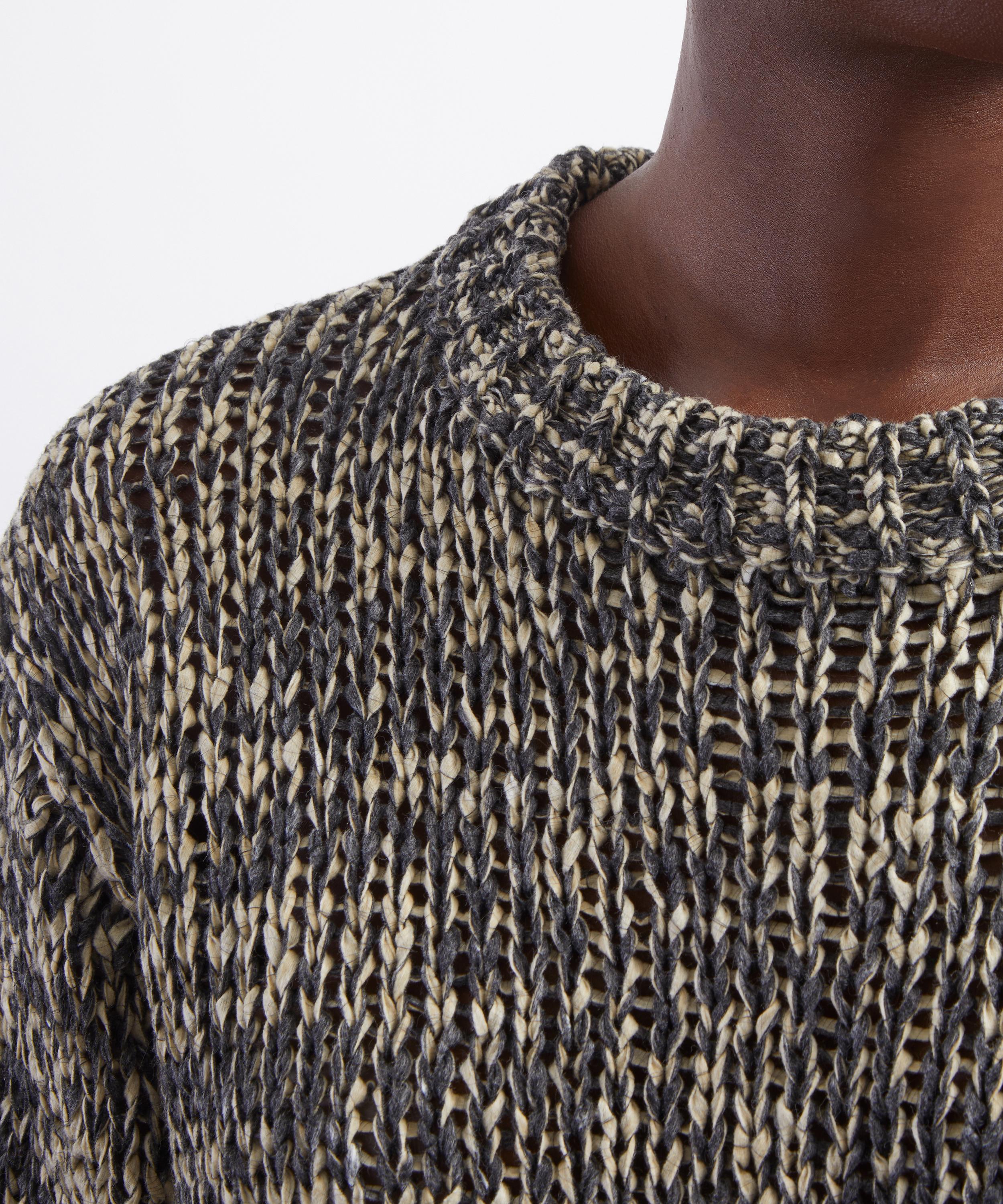 R&oacute;he - Anthracite Fitted Mouline Crew-Neck Jumper image number 4