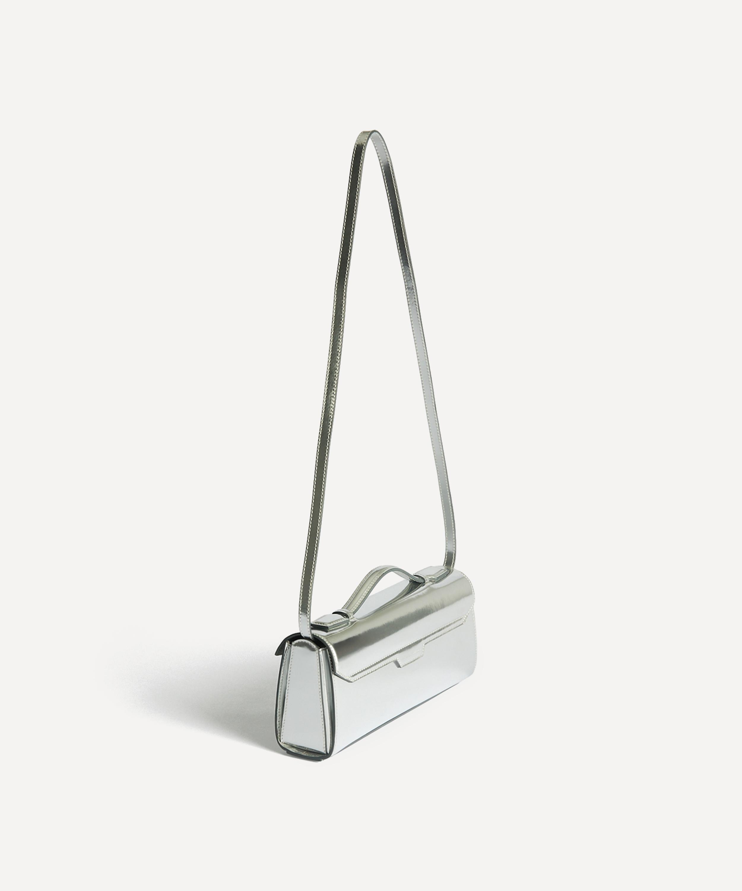 Anya Hindmarch - Mortimer Silver Leather Clutch Bag image number 1