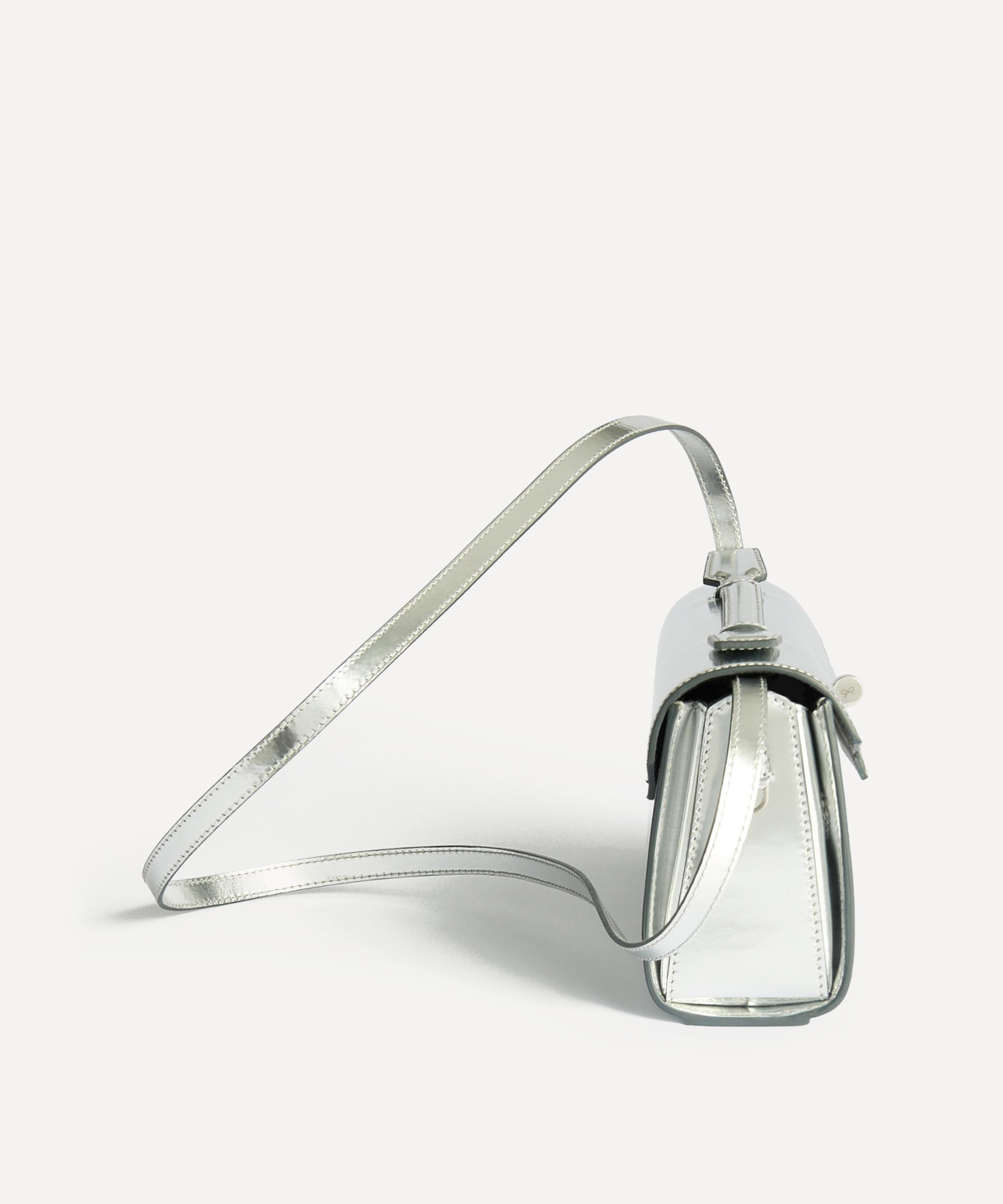 Anya Hindmarch - Mortimer Silver Leather Clutch Bag image number 2
