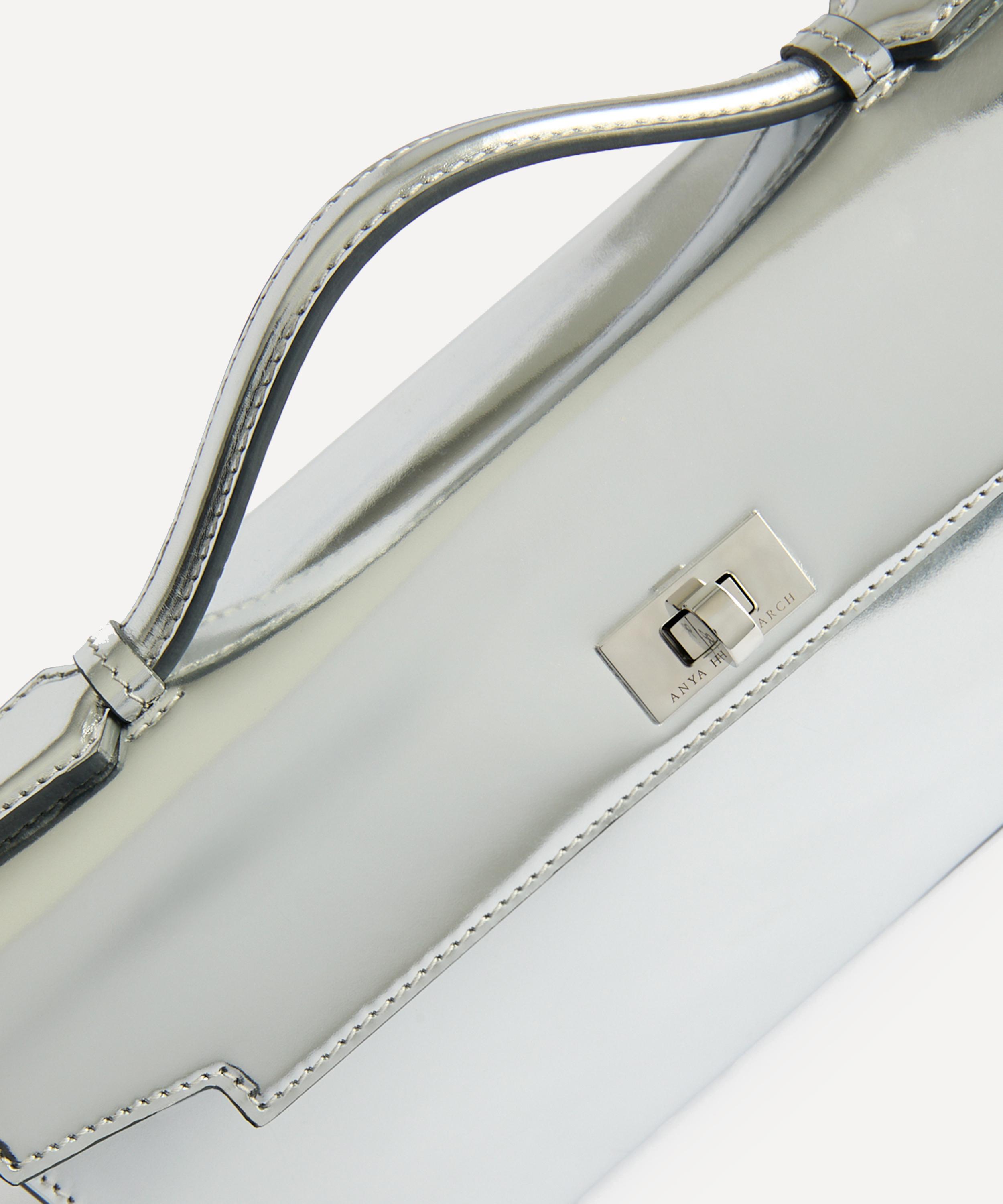 Anya Hindmarch - Mortimer Silver Leather Clutch Bag image number 4