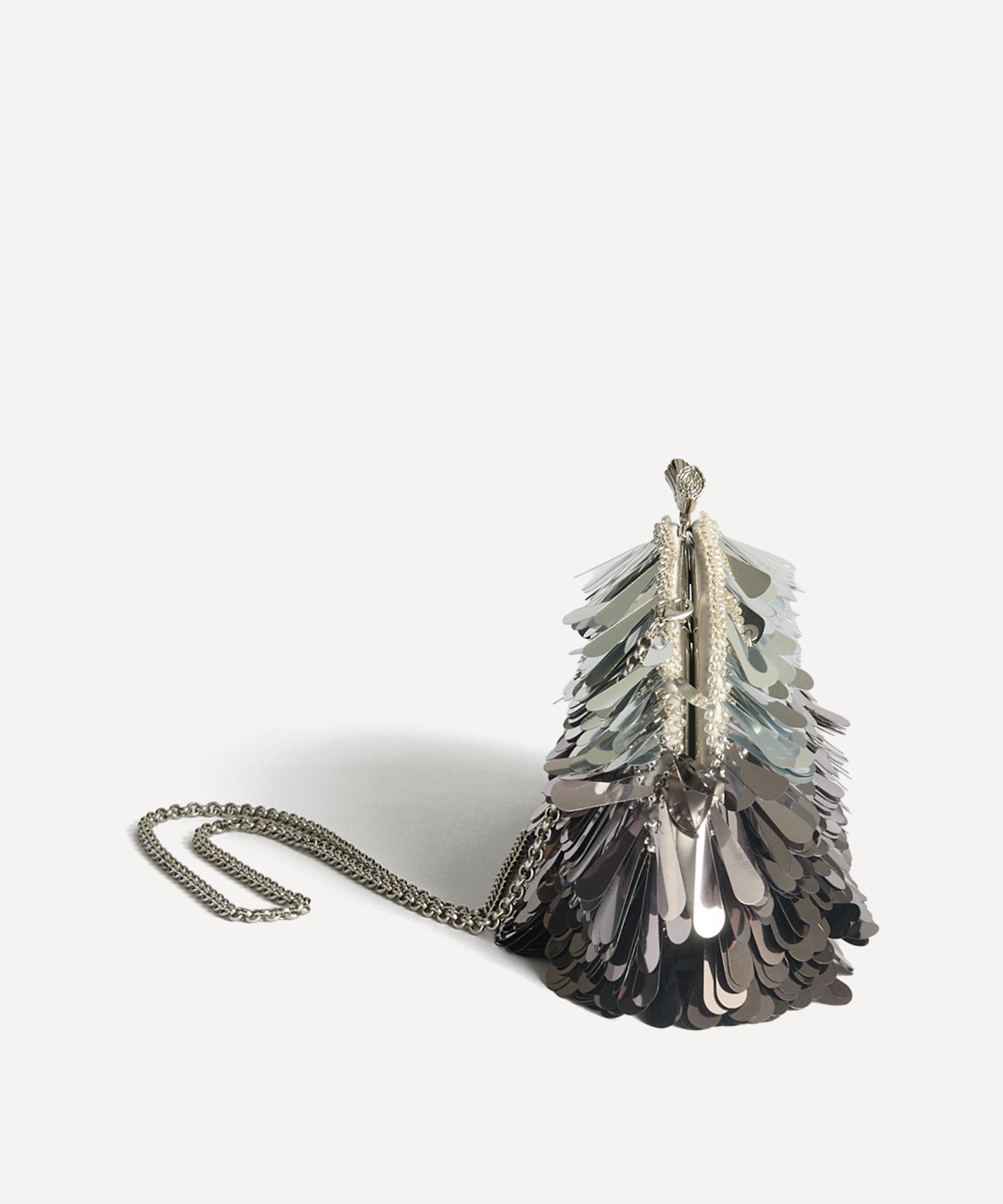 Anya Hindmarch - Eyes Silver Satin Clutch Bag image number 2