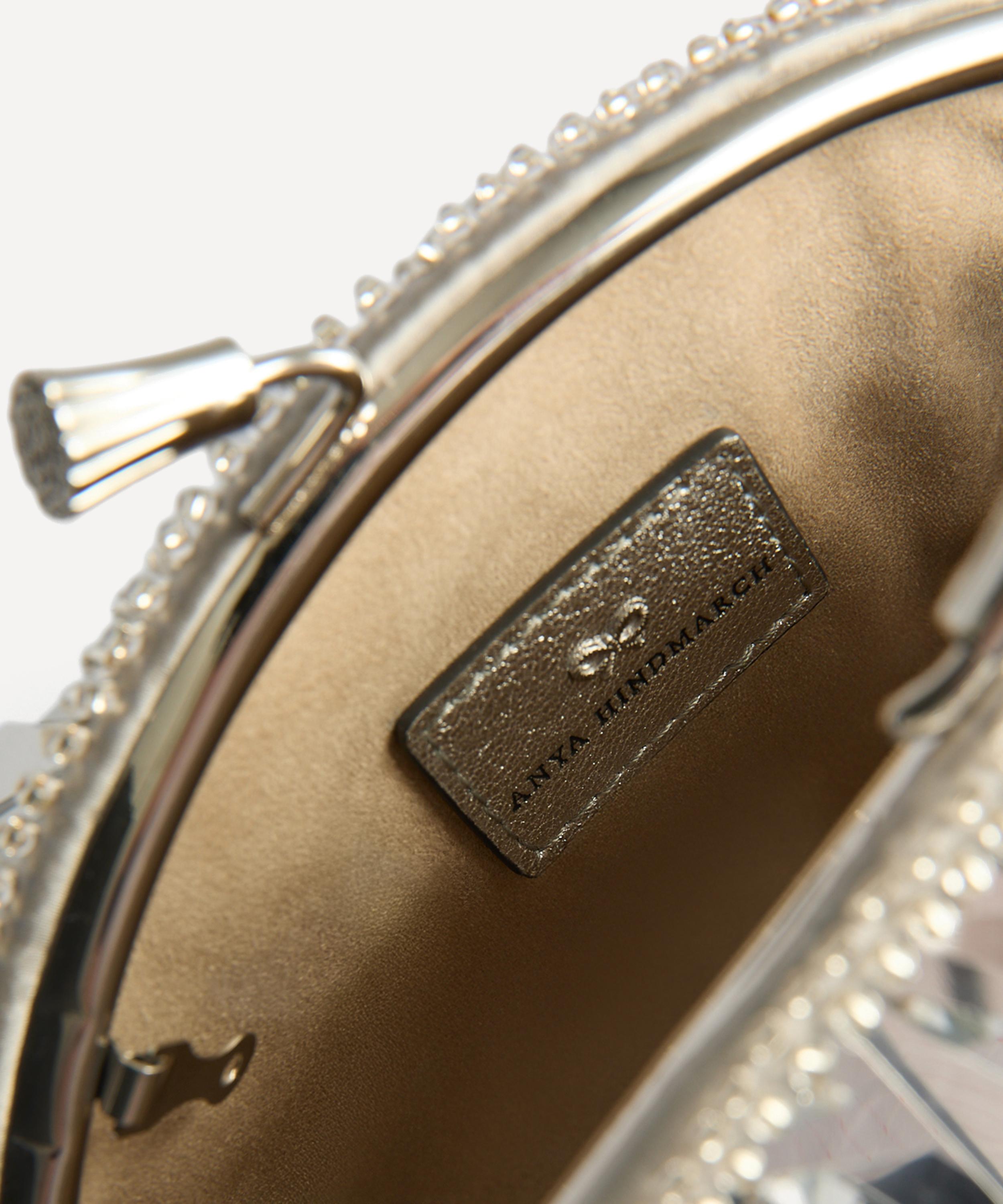 Anya Hindmarch - Eyes Silver Satin Clutch Bag image number 5