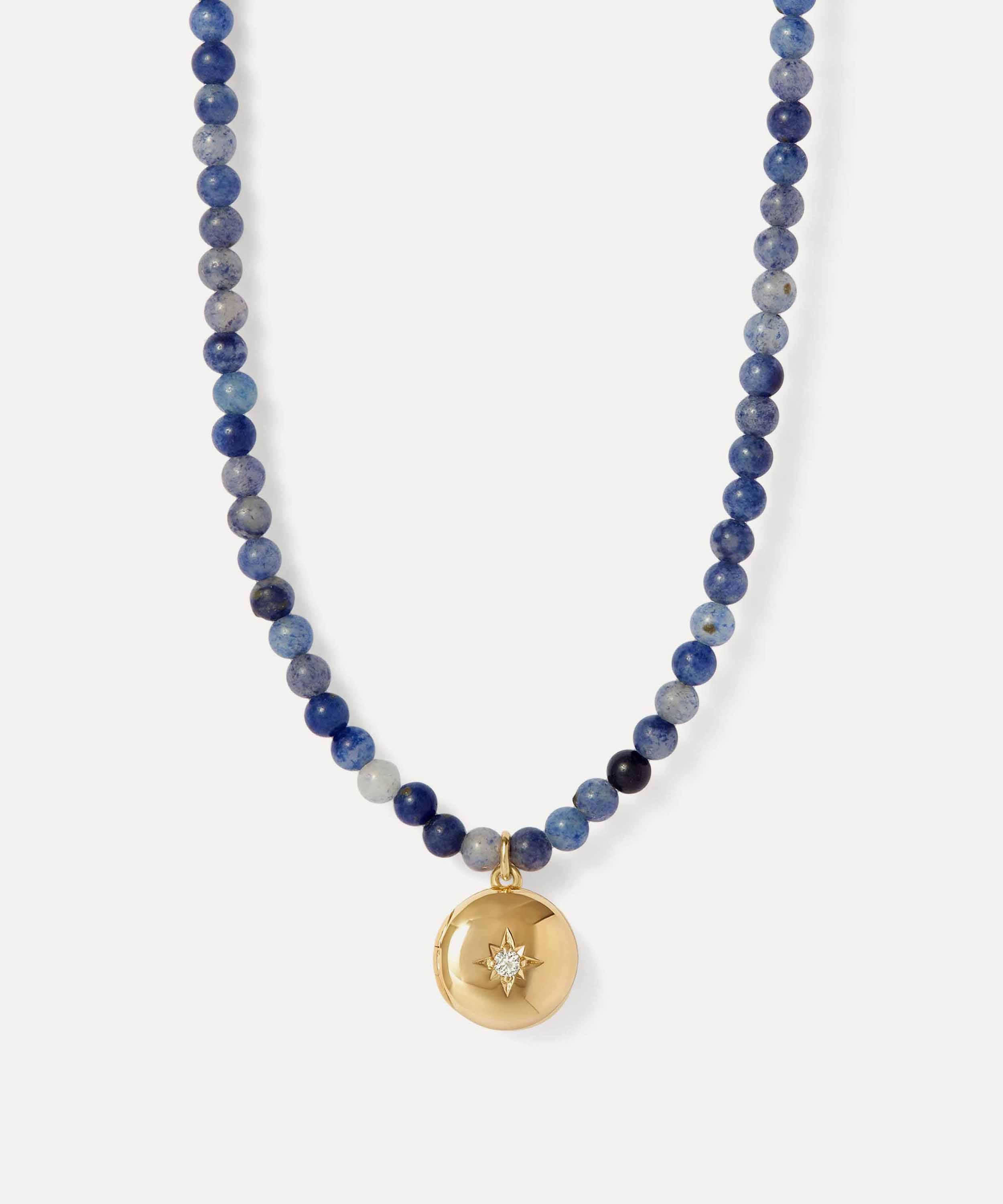 Astley Clarke - 18ct Gold-Plated Vermeil Silver Mini Biography Blue Aventurine Locket Necklace