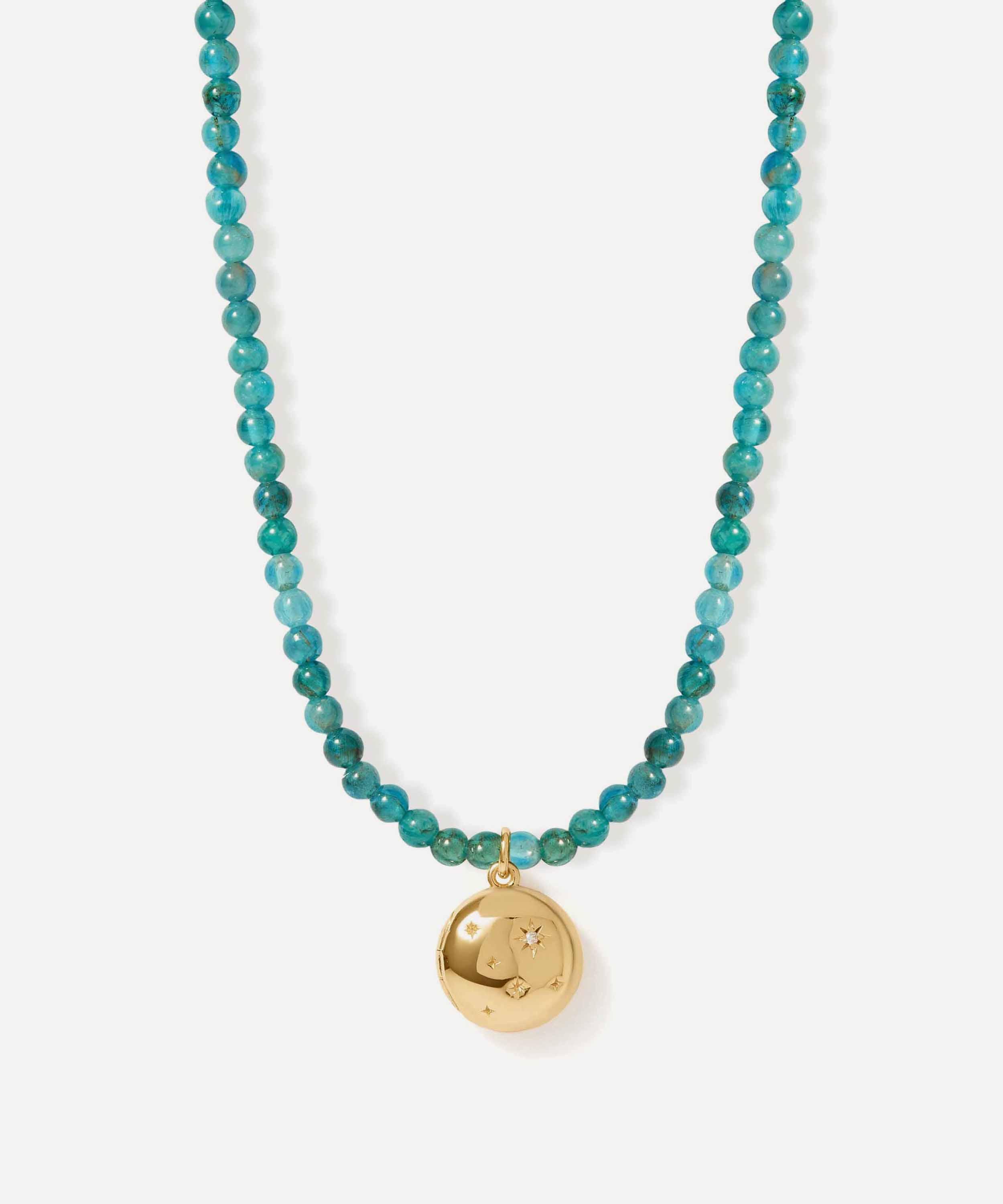 Astley Clarke - 18ct Gold-Plated Vermeil Silver Tiny Star Blue Apatite Locket Necklace