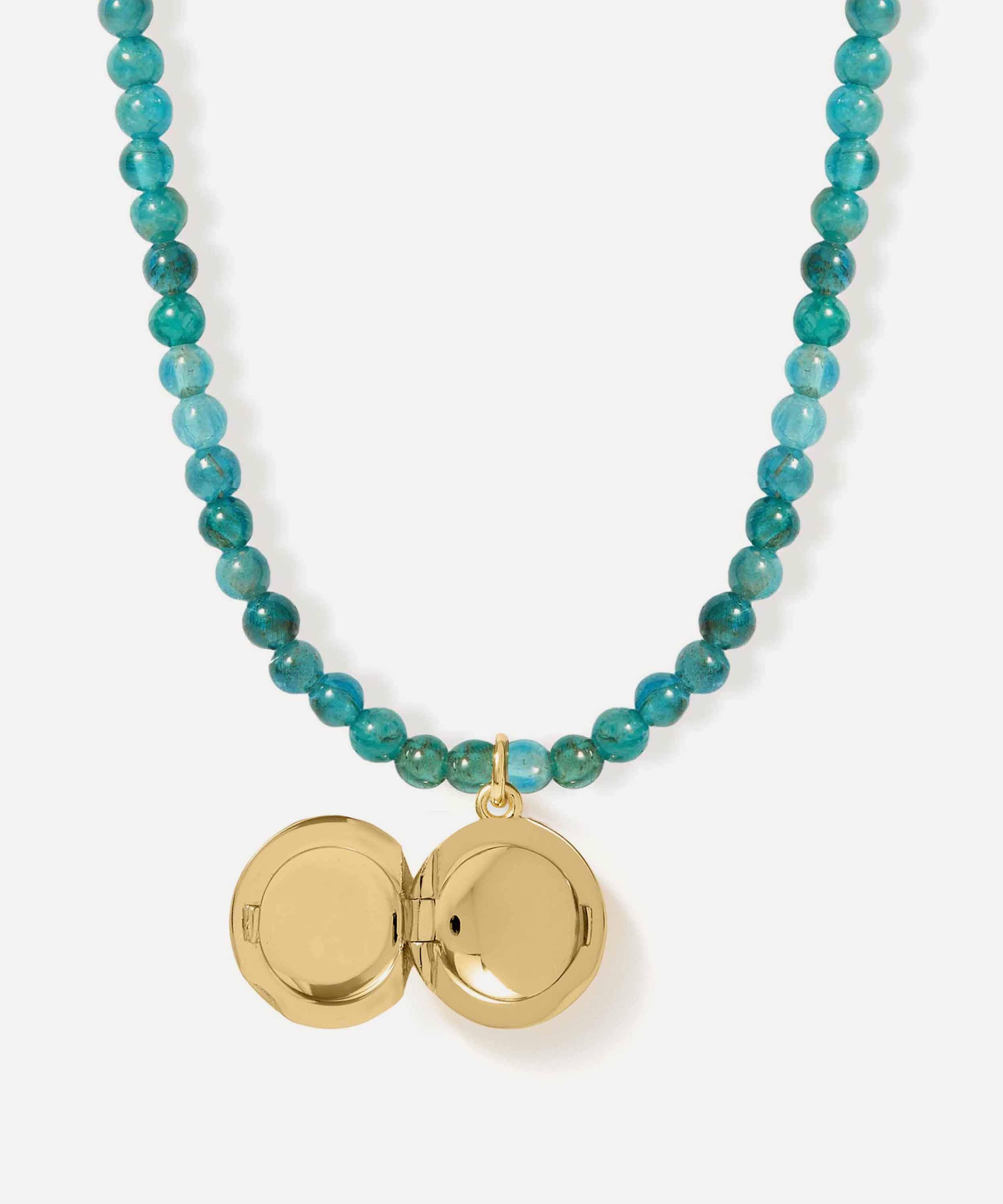 Astley Clarke - 18ct Gold-Plated Vermeil Silver Tiny Star Blue Apatite Locket Necklace image number 2