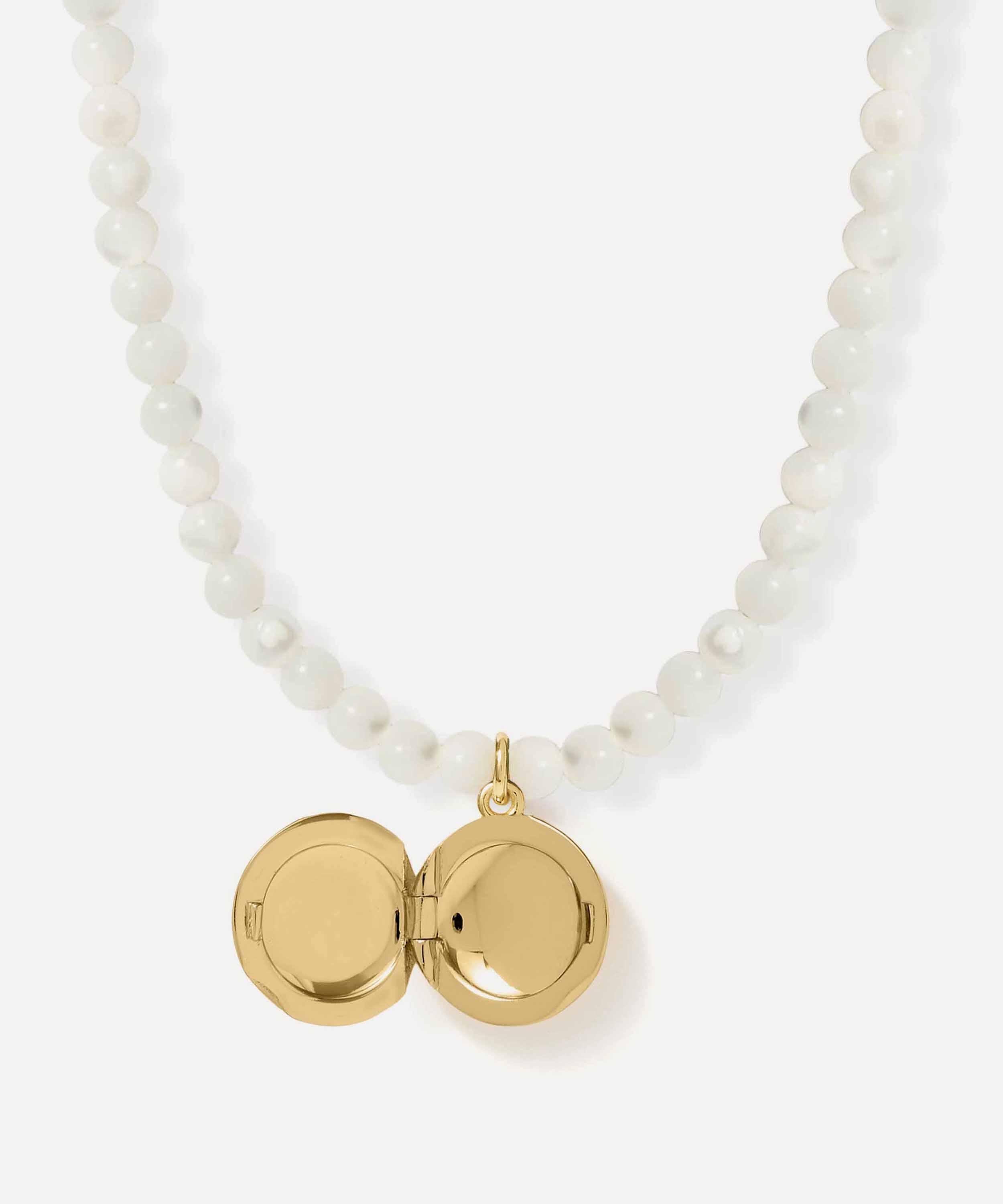 Astley Clarke - 18ct Gold-Plated Vermeil Silver Tiny Star Mother of Pearl Locket Necklace image number 2