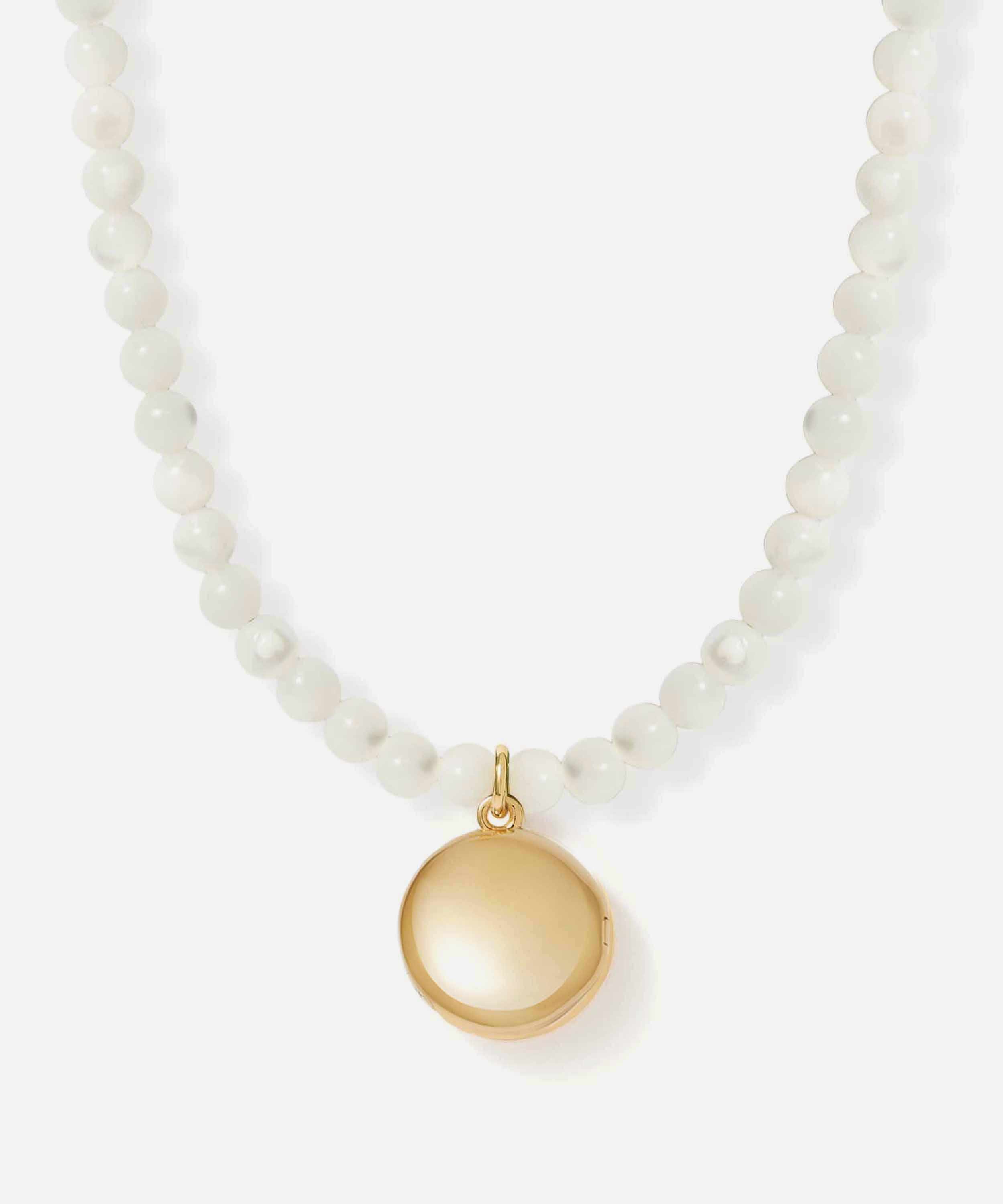 Astley Clarke - 18ct Gold-Plated Vermeil Silver Tiny Star Mother of Pearl Locket Necklace image number 4