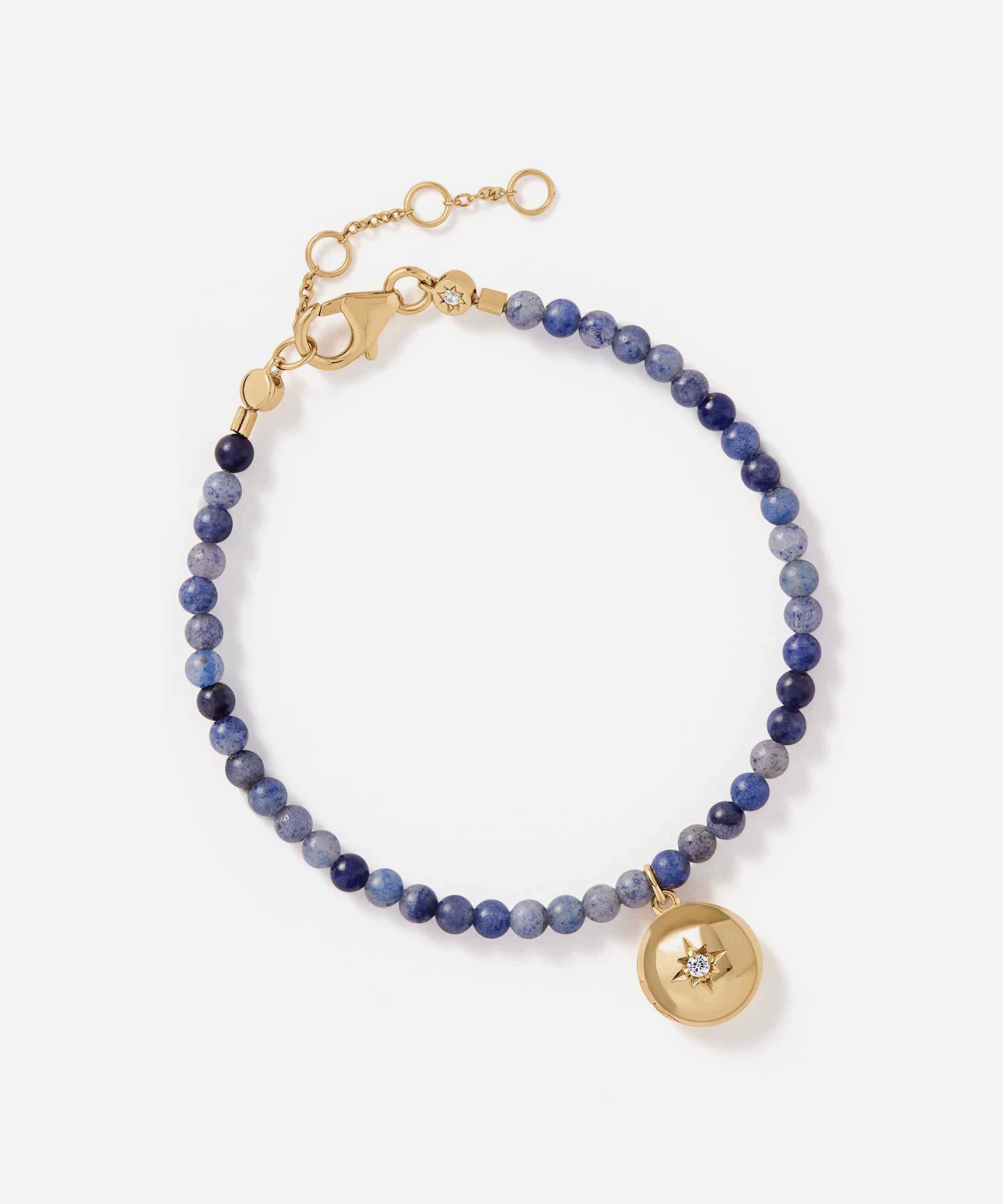Astley Clarke - 18ct Gold-Plated Vermeil Silver Mini Biography Blue Aventurine Locket Bracelet