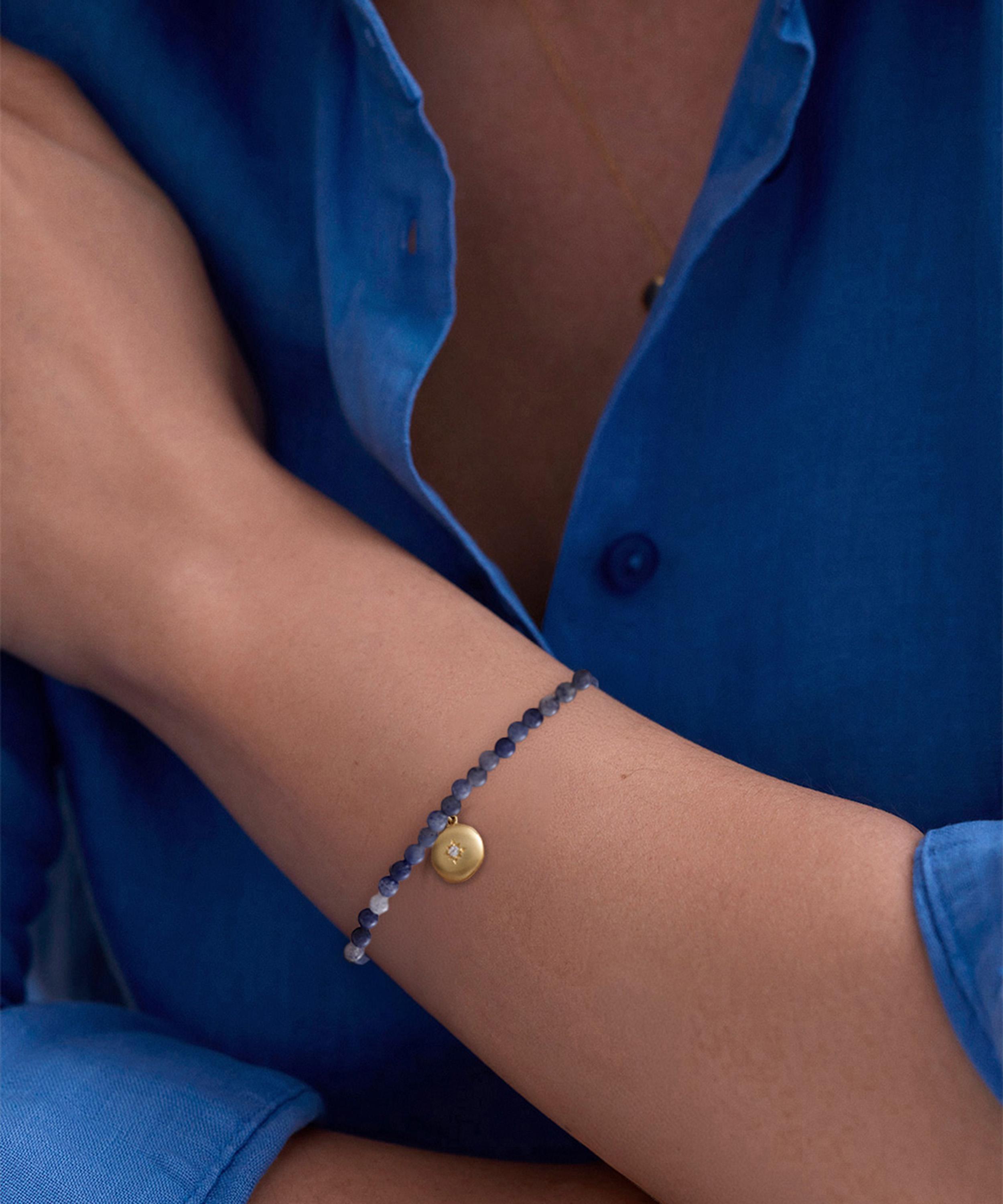 Astley Clarke - 18ct Gold-Plated Vermeil Silver Mini Biography Blue Aventurine Locket Bracelet image number 1