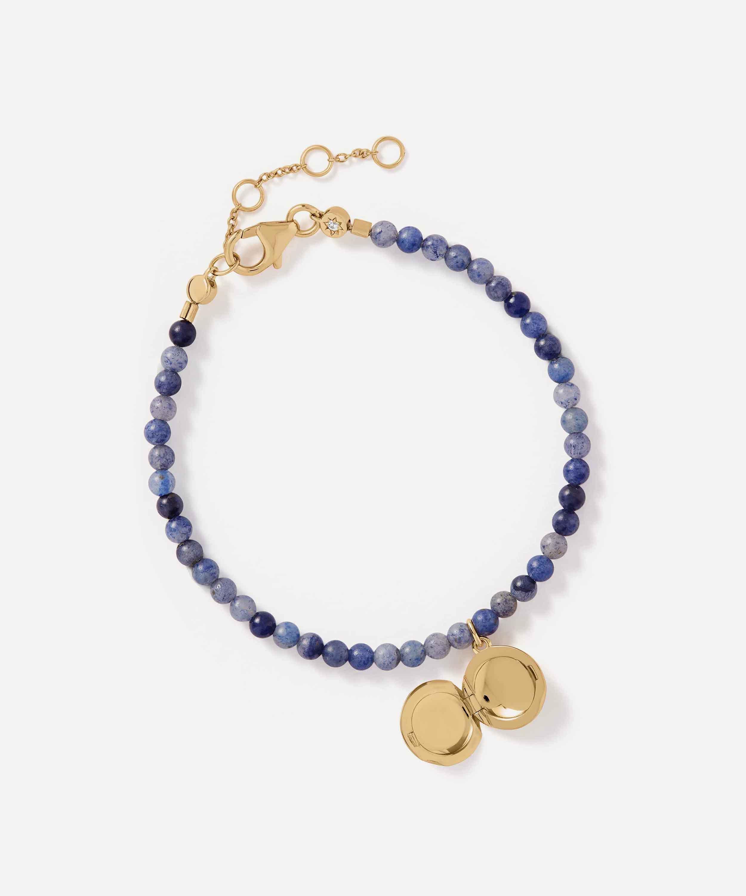 Astley Clarke - 18ct Gold-Plated Vermeil Silver Mini Biography Blue Aventurine Locket Bracelet image number 2