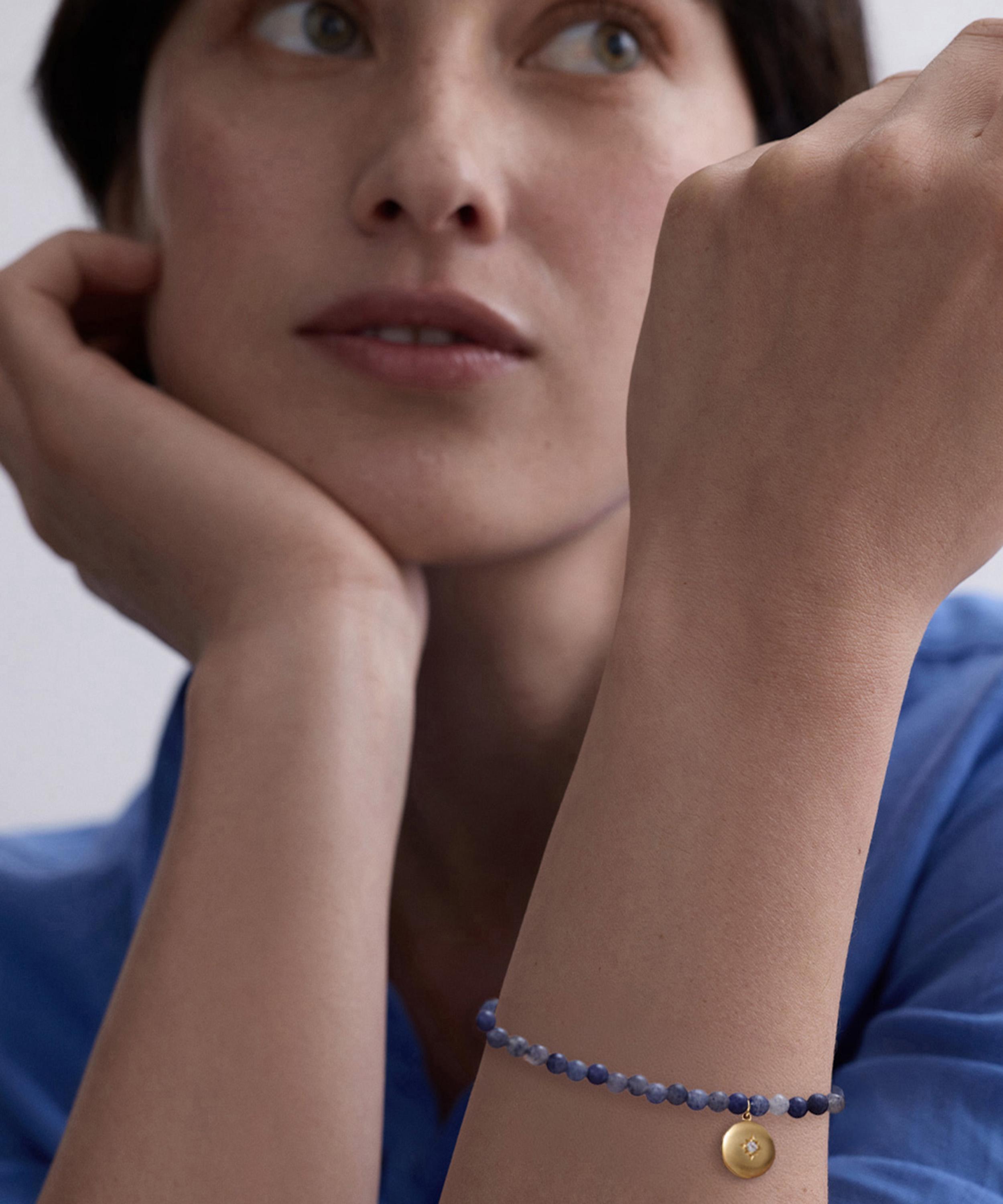 Astley Clarke - 18ct Gold-Plated Vermeil Silver Mini Biography Blue Aventurine Locket Bracelet image number 3