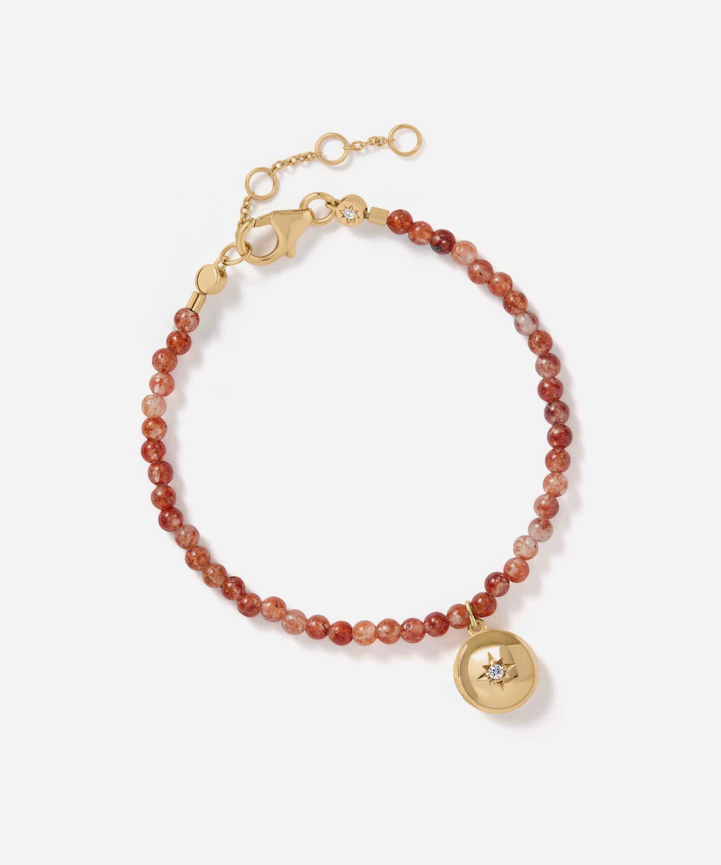 Astley Clarke - 18ct Gold-Plated Vermeil Silver Mini Biography Sun Agate Locket Bracelet