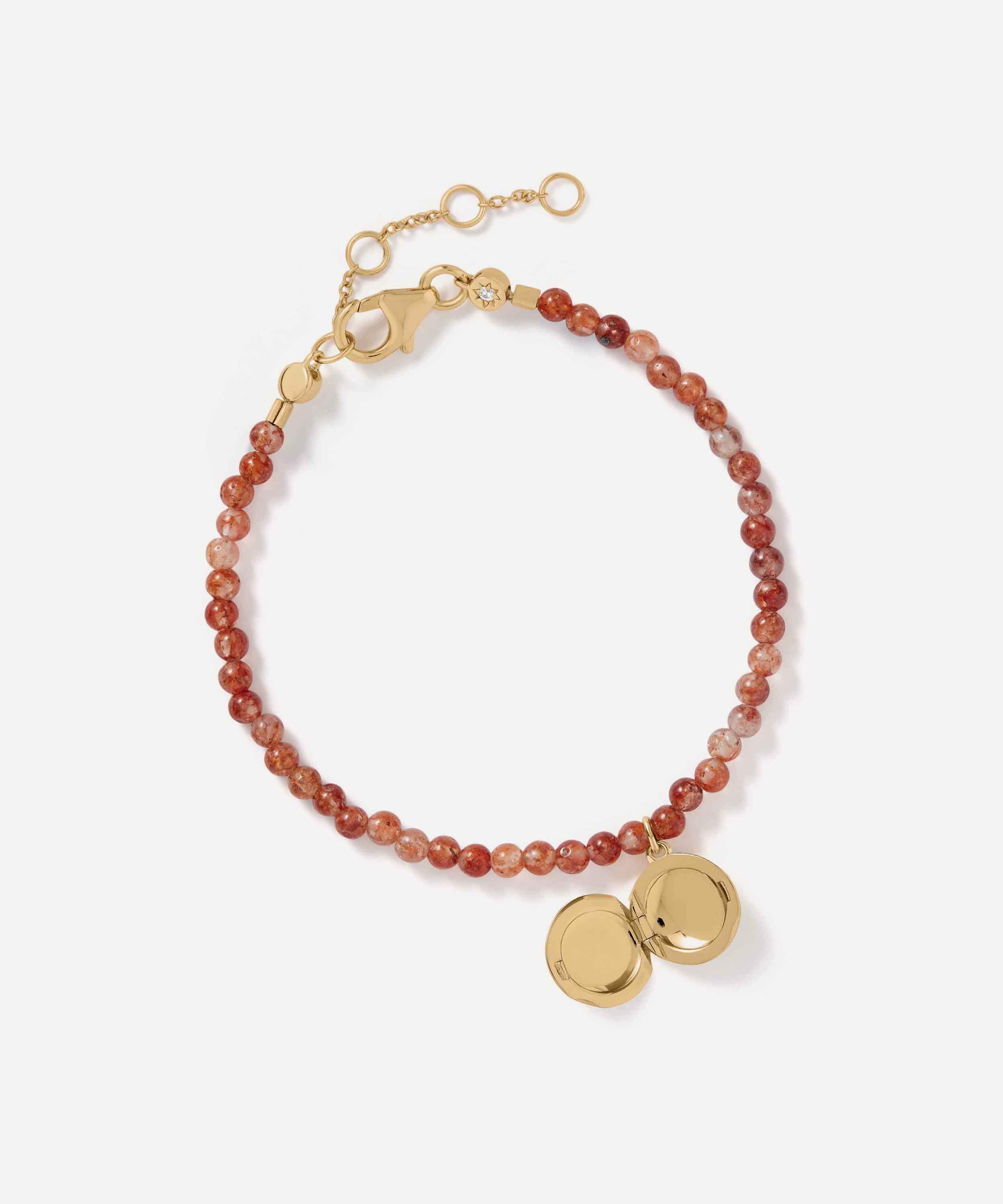 Astley Clarke - 18ct Gold-Plated Vermeil Silver Mini Biography Sun Agate Locket Bracelet image number 2