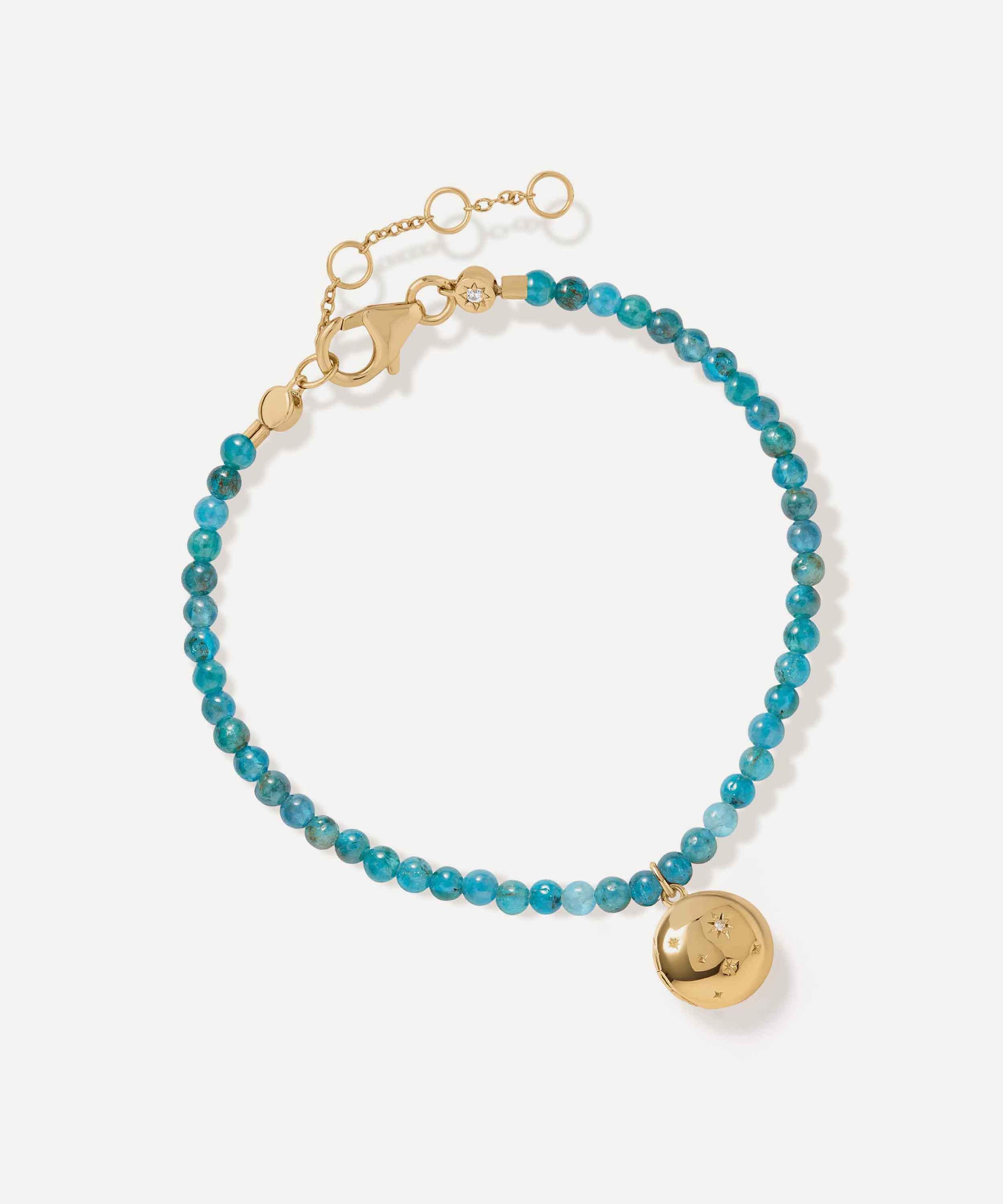 Astley Clarke - 18ct Gold-Plated Vermeil Silver Tiny Star Blue Apatite Locket Bracelet