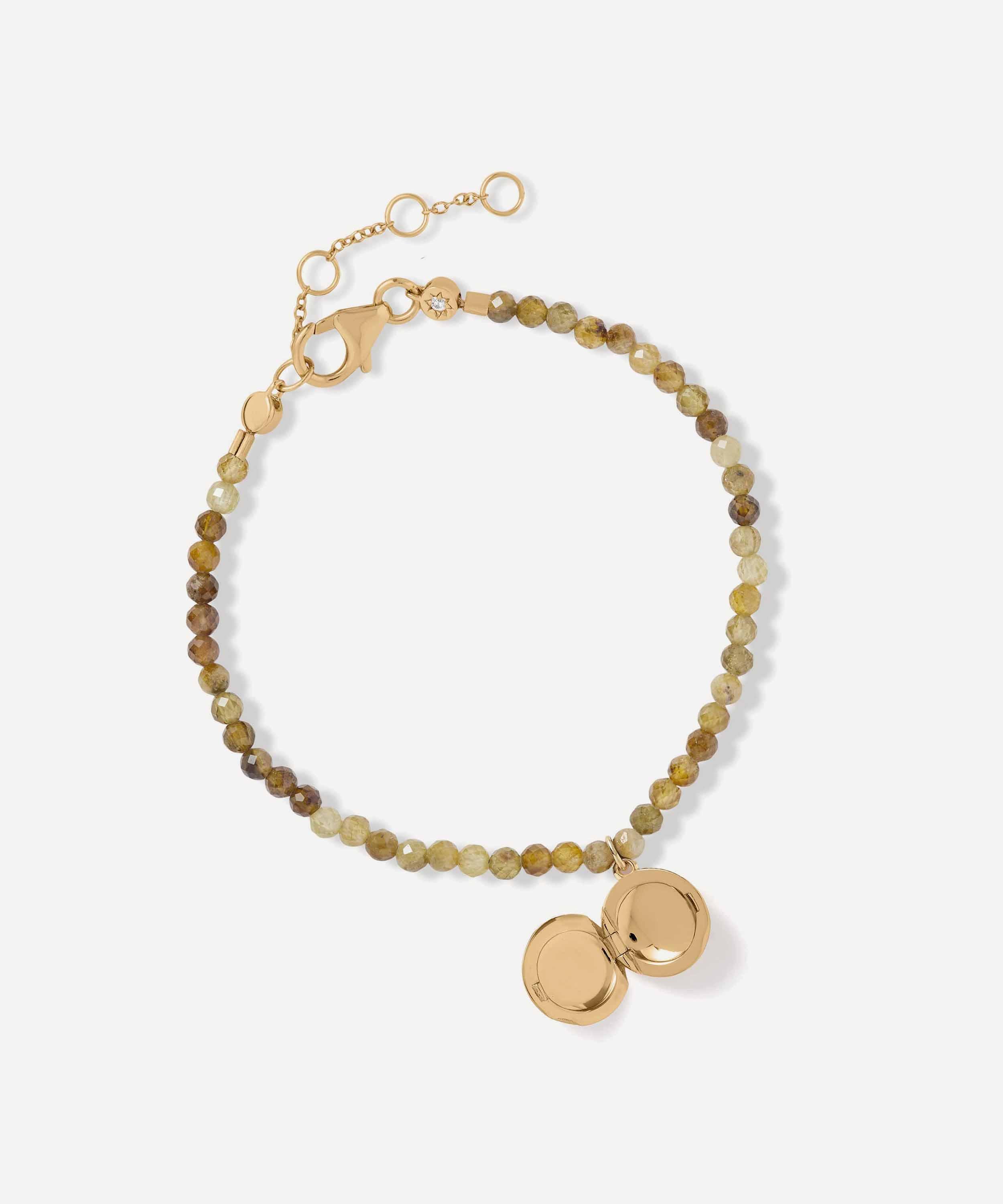 Astley Clarke - 18ct Gold-Plated Vermeil Silver Tiny Star Green Garnet Locket Bracelet image number 2