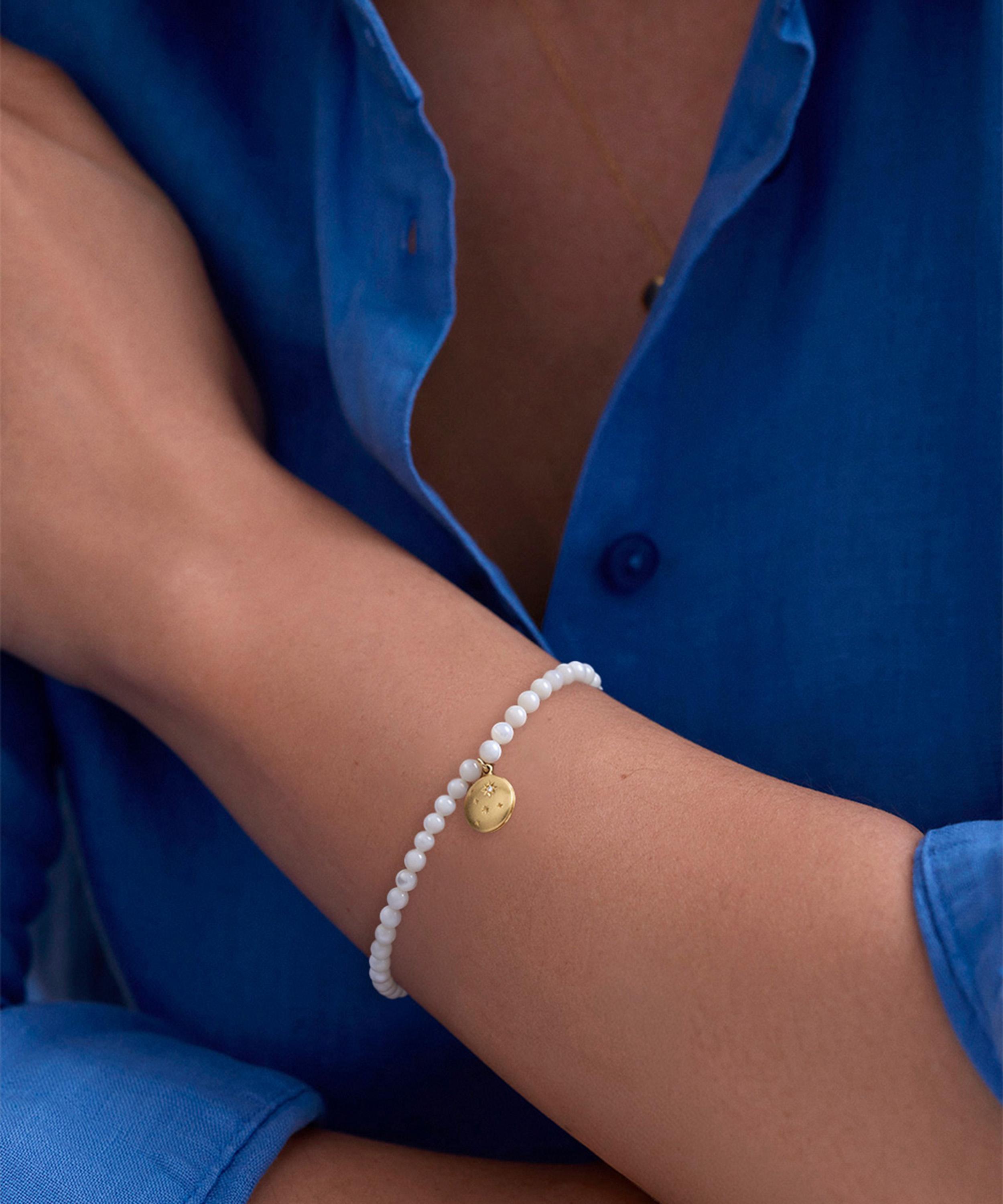 Astley Clarke - 18ct Gold-Plated Vermeil Silver Tiny Star Mother of Pearl Locket Bracelet image number 1