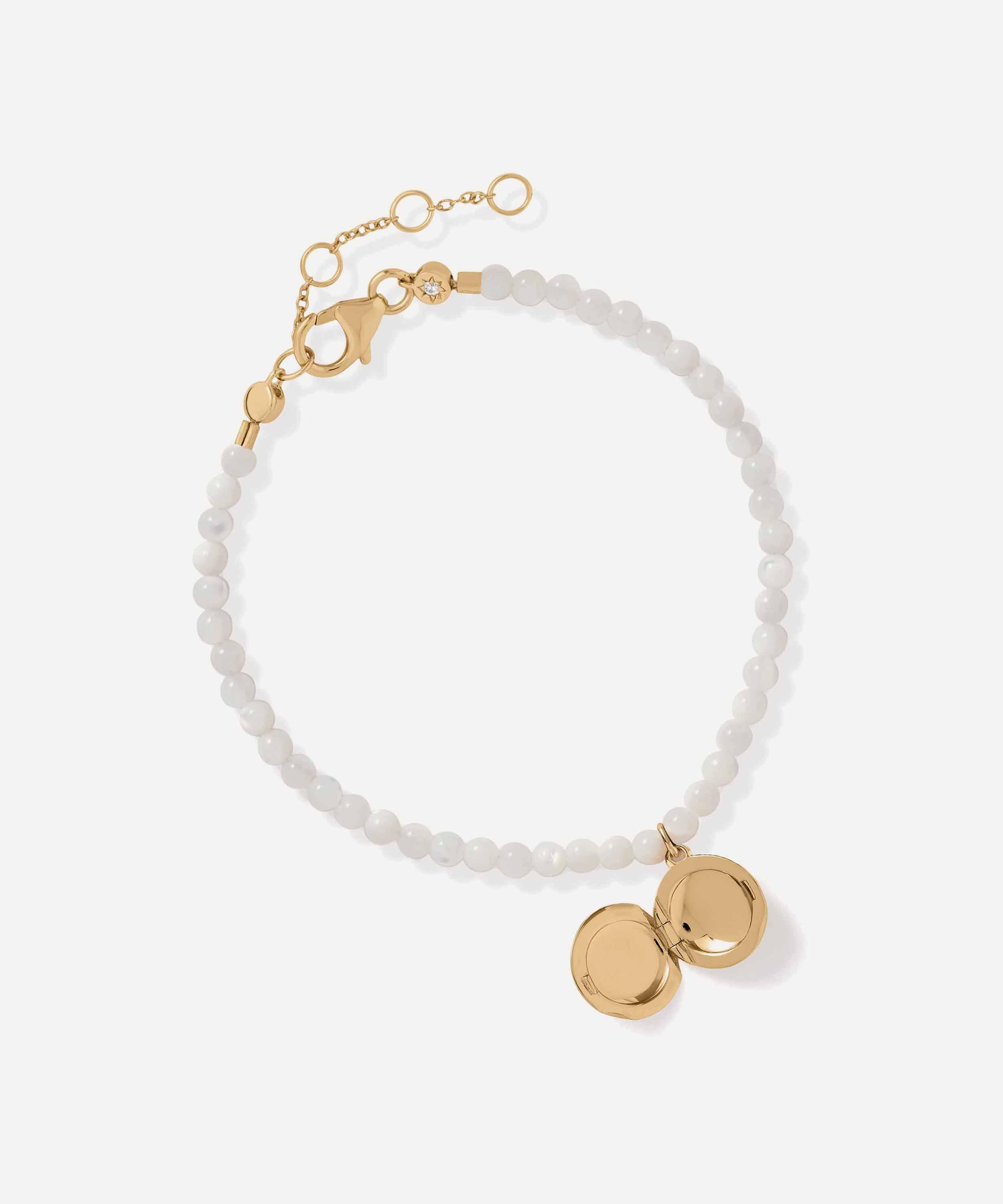 Astley Clarke - 18ct Gold-Plated Vermeil Silver Tiny Star Mother of Pearl Locket Bracelet image number 2