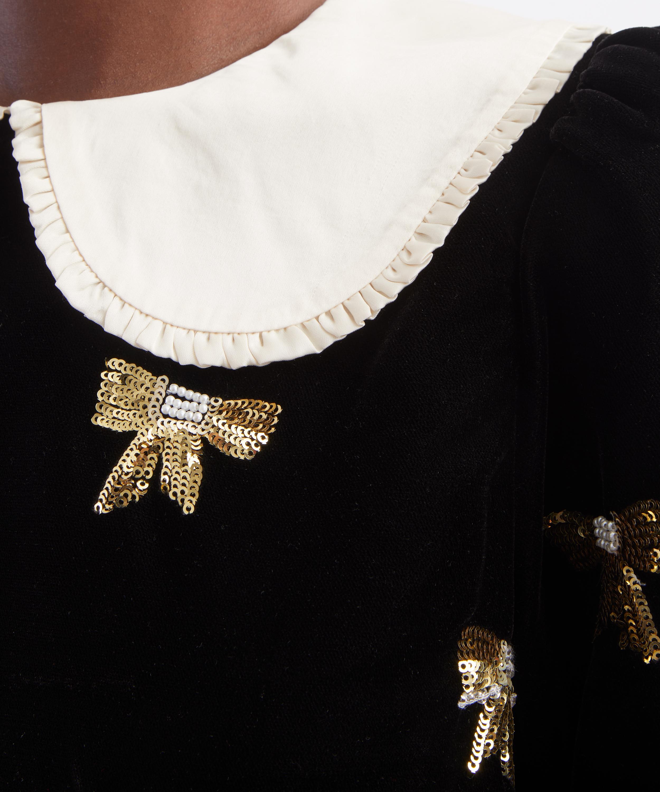 Queens of Archive - Pearl Black Velvet Mini Dress image number 4