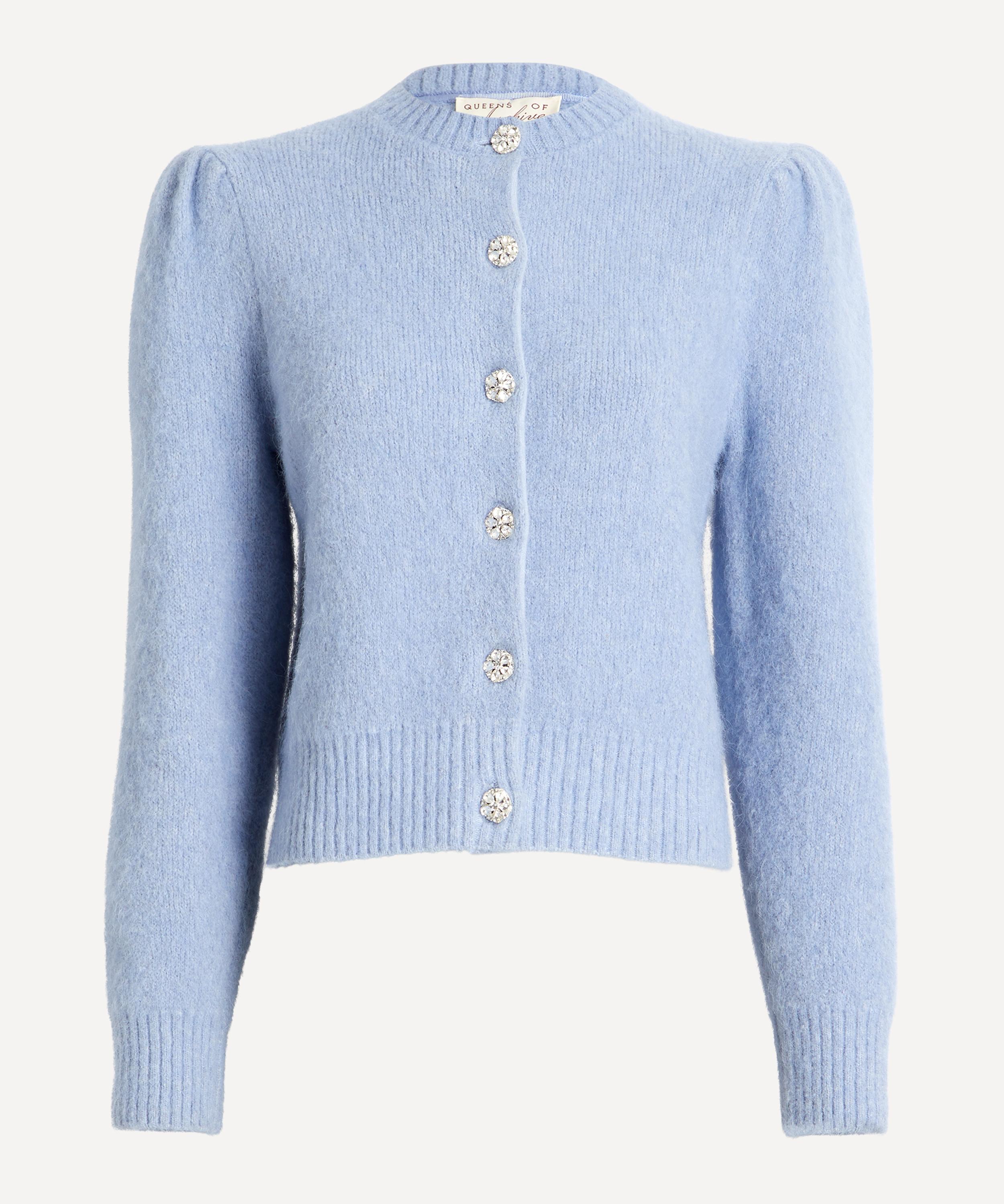 Queens of Archive - Lucie Powder Blue Alpaca Knit Cardigan image number 0