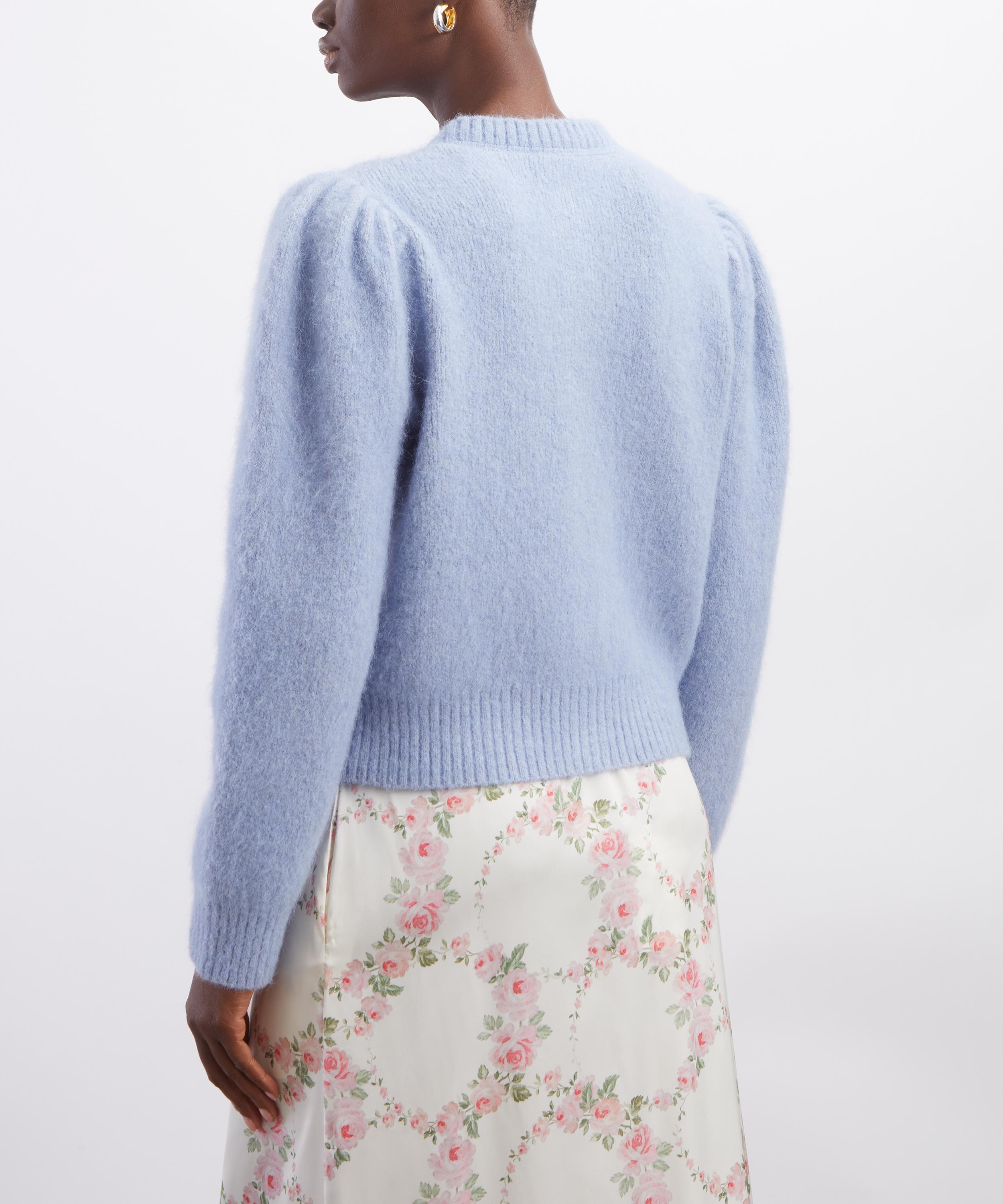 Queens of Archive - Lucie Powder Blue Alpaca Knit Cardigan image number 3