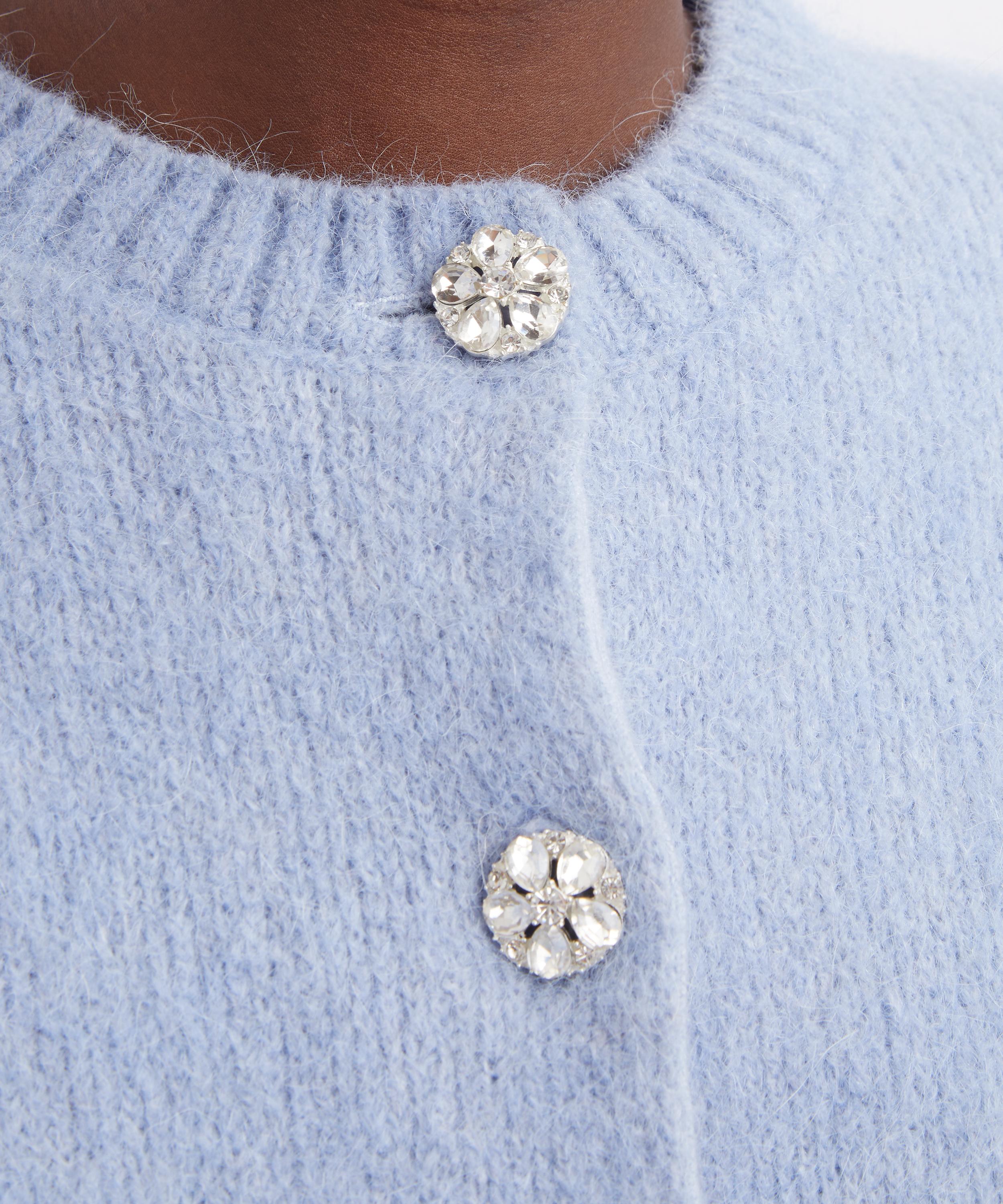 Queens of Archive - Lucie Powder Blue Alpaca Knit Cardigan image number 4