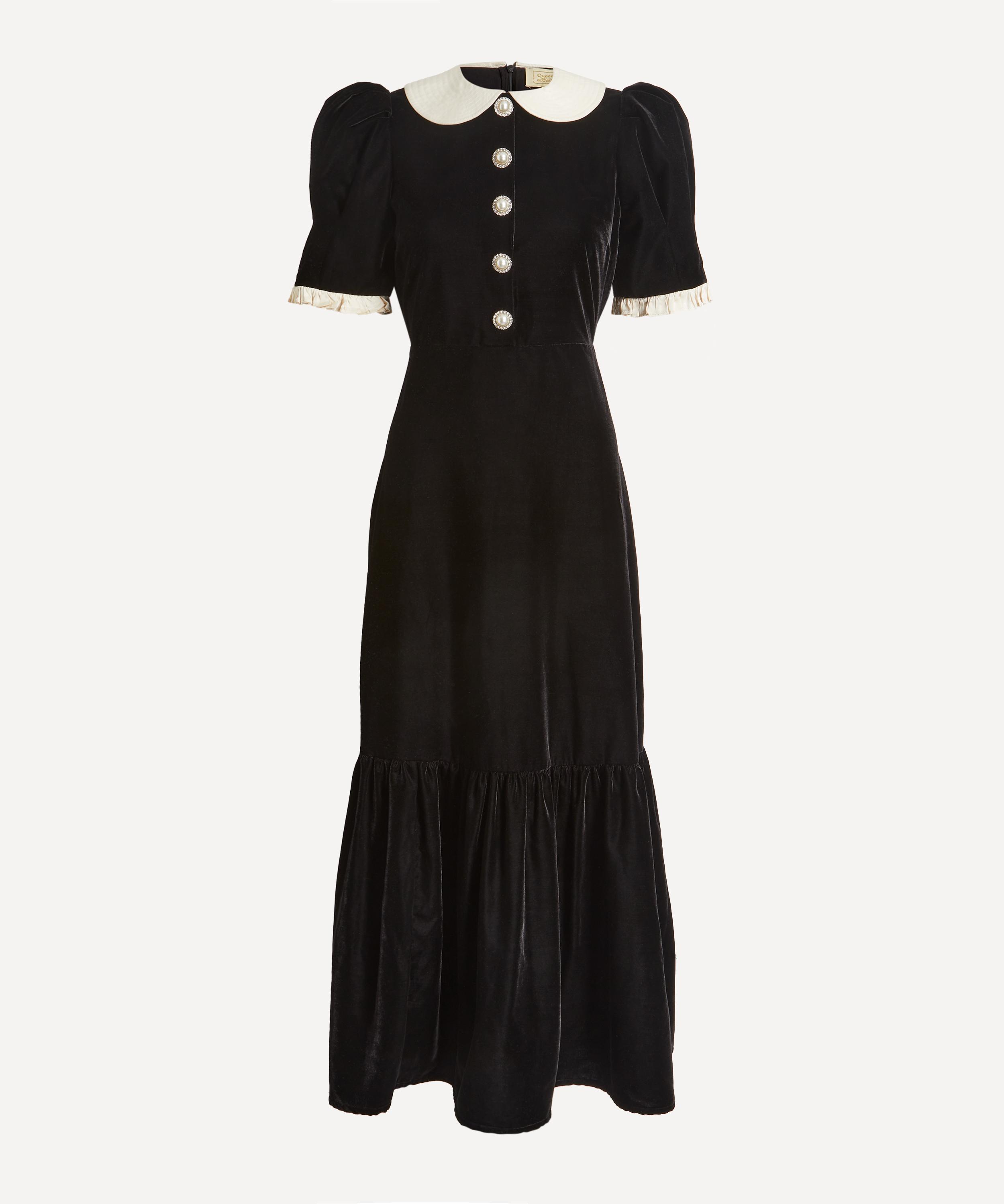 Queens of Archive - Delphi Black Velvet Maxi Dress image number 0