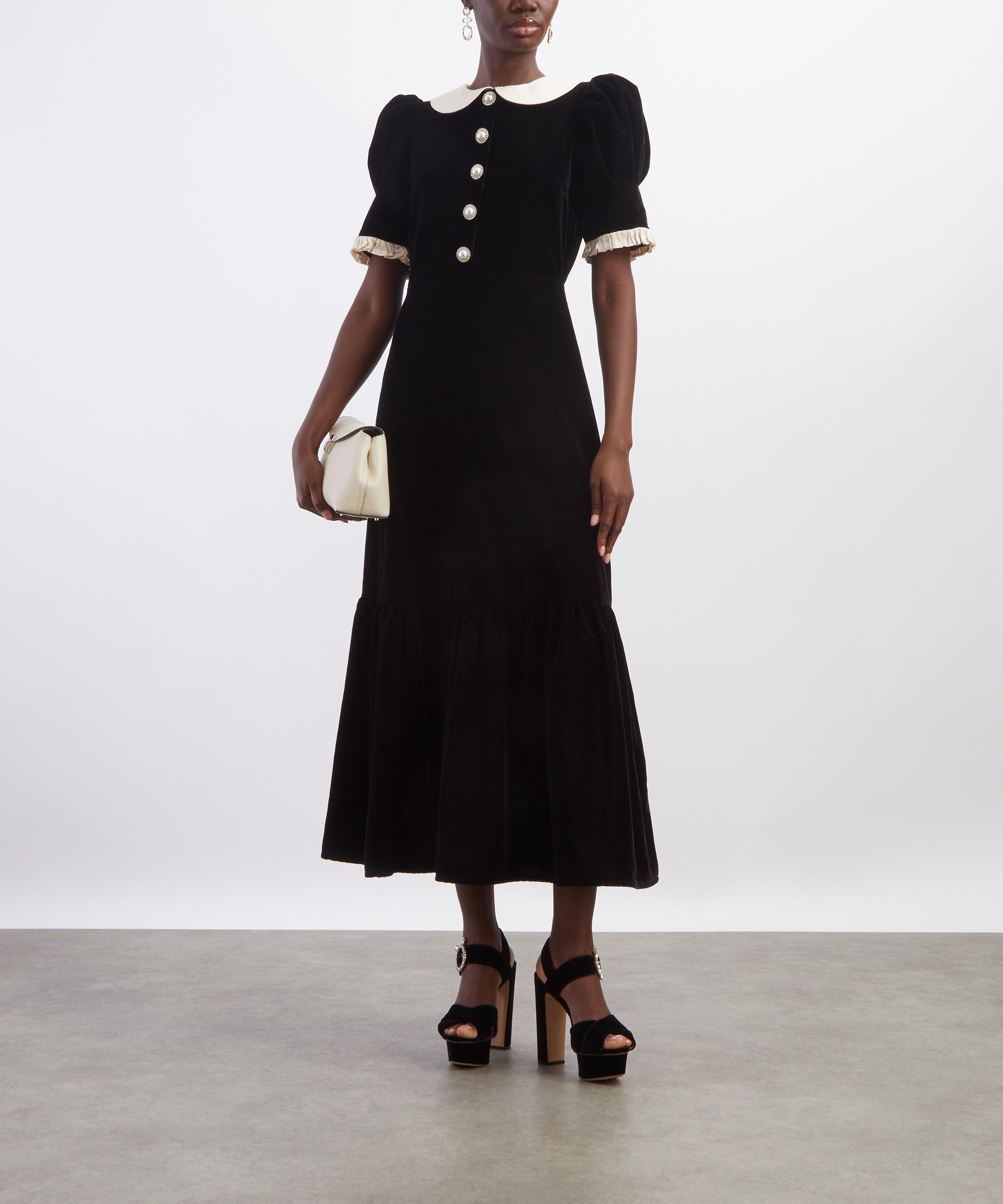 Queens of Archive - Delphi Black Velvet Maxi Dress image number 1