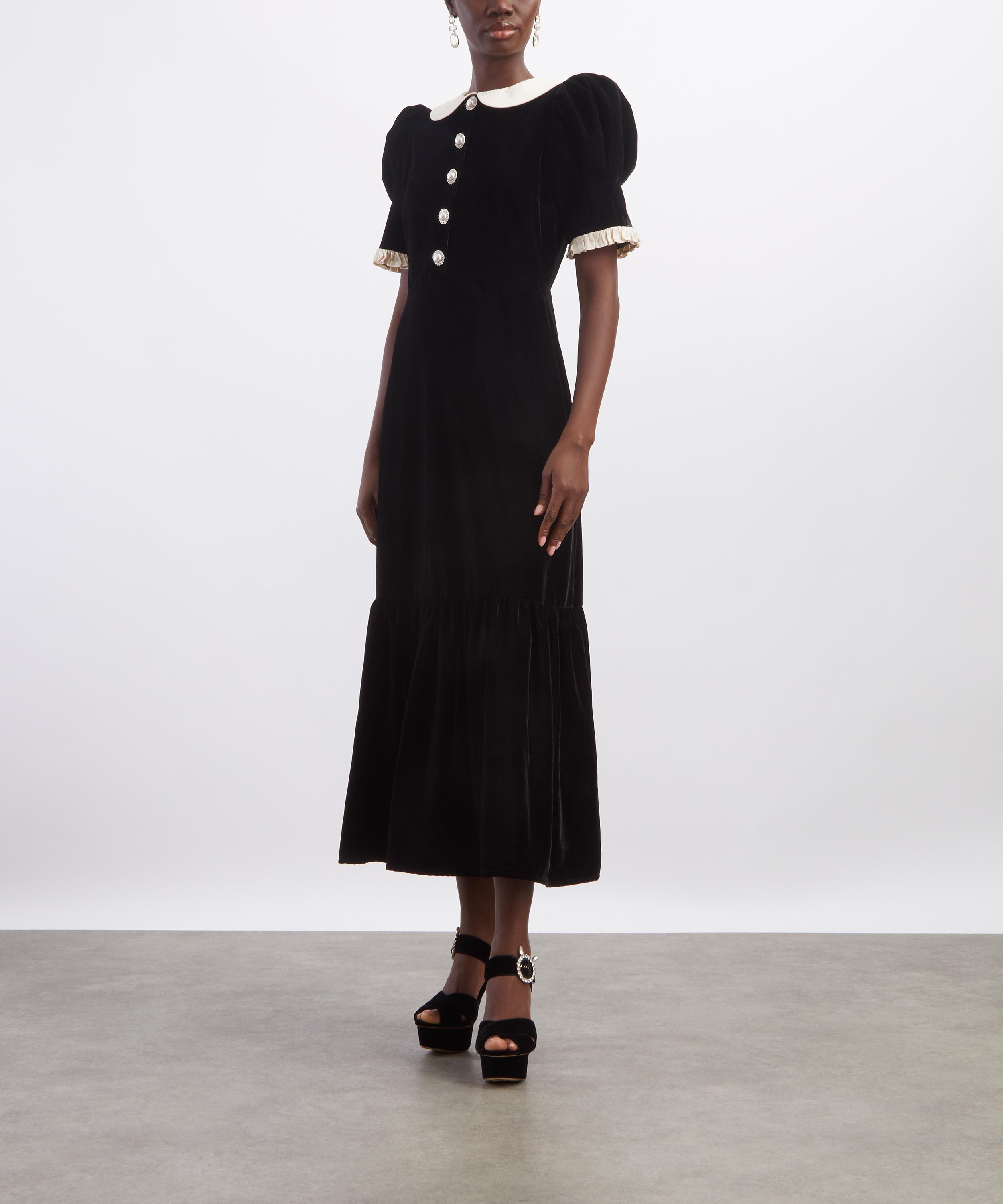 Queens of Archive - Delphi Black Velvet Maxi Dress image number 2