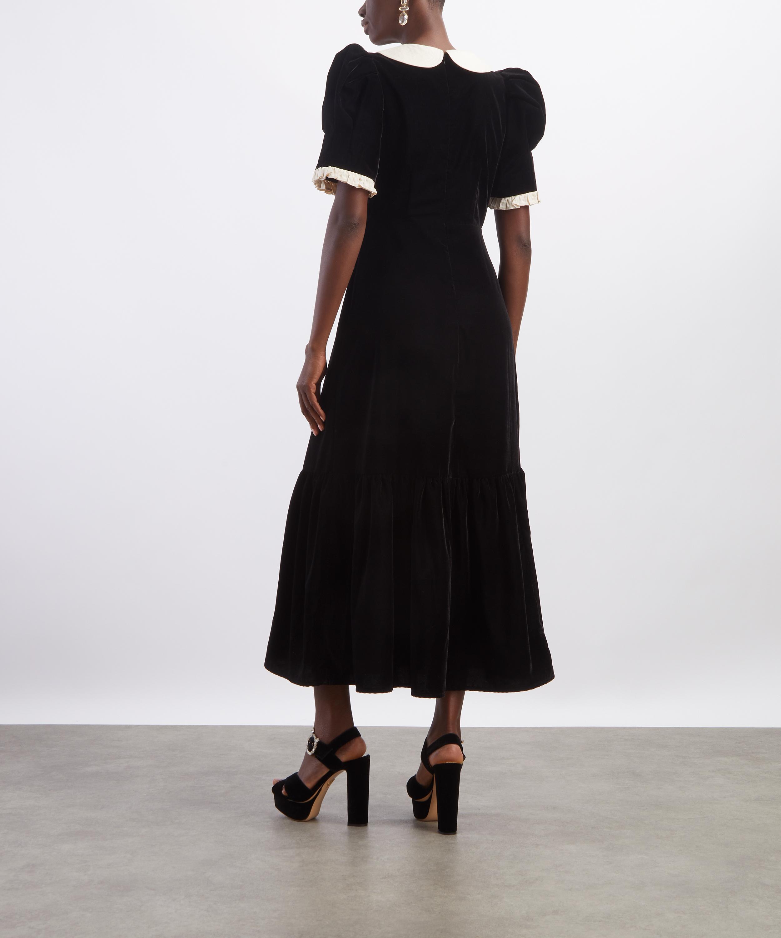 Queens of Archive - Delphi Black Velvet Maxi Dress image number 3
