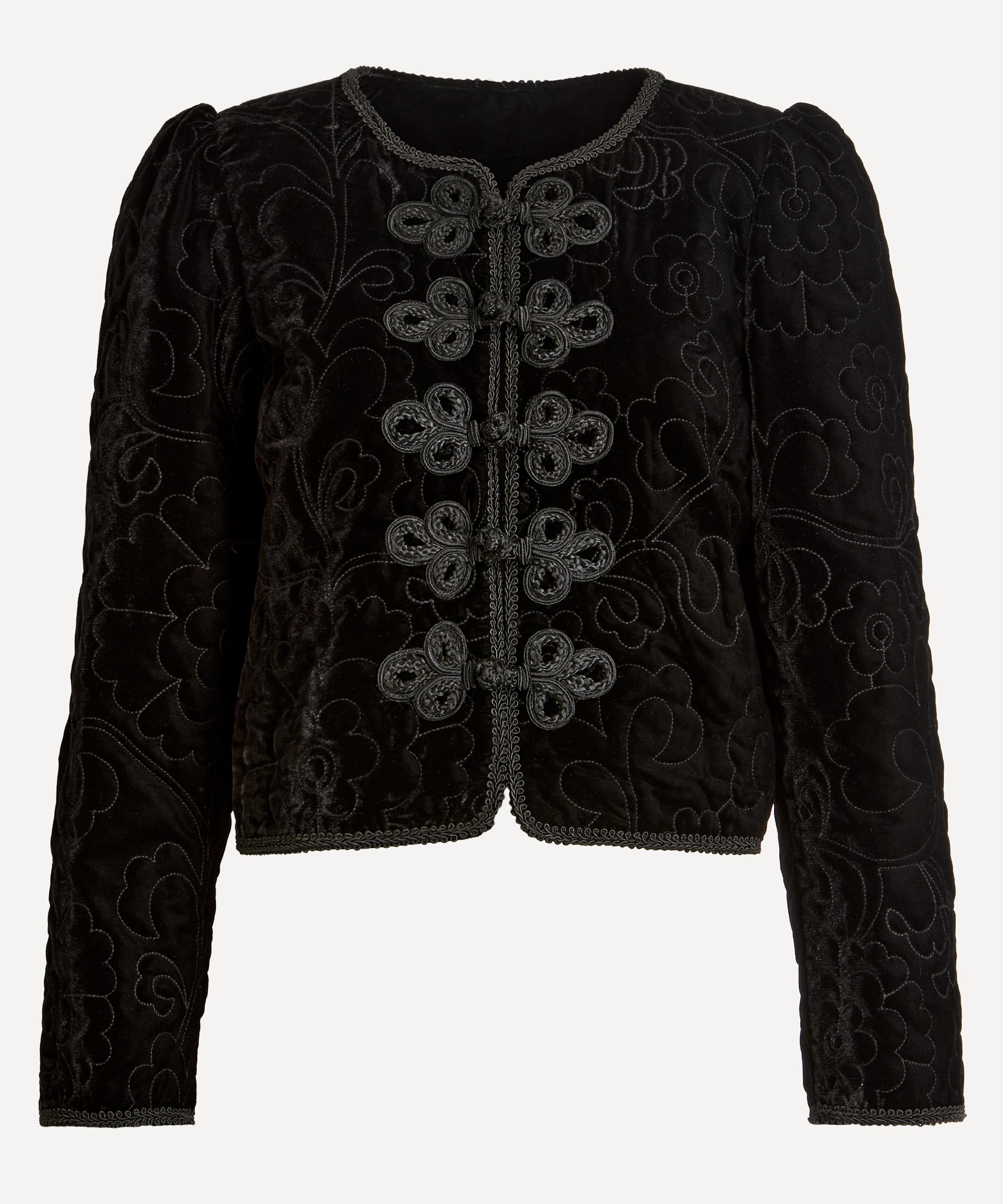 Queens of Archive - Florence Black Velvet Quilted Jacket image number 0