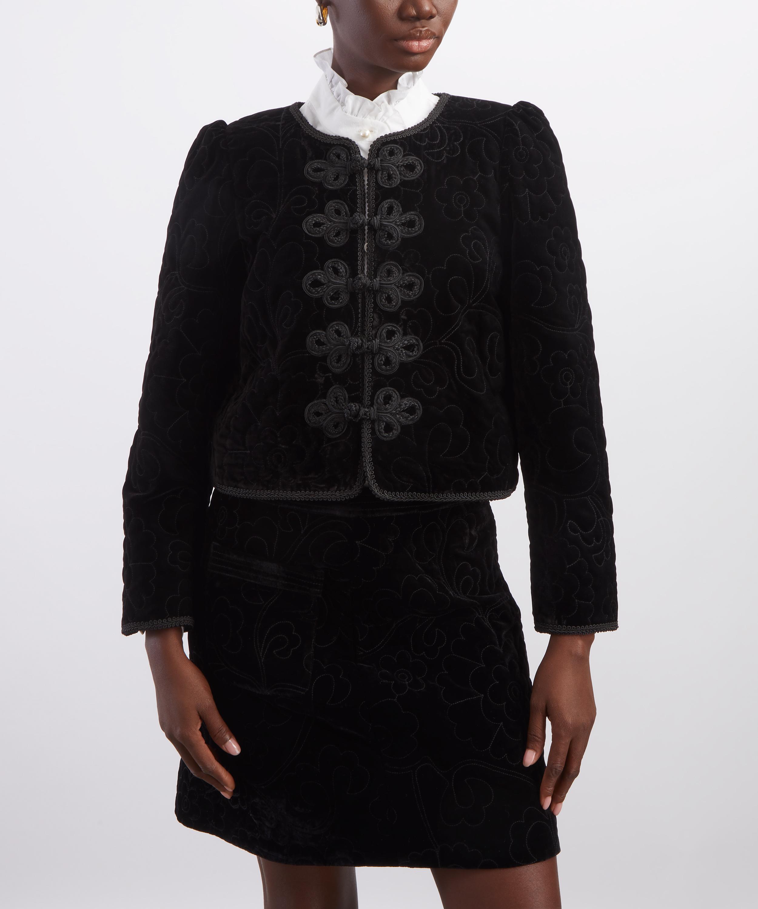 Queens of Archive - Florence Black Velvet Quilted Jacket image number 2