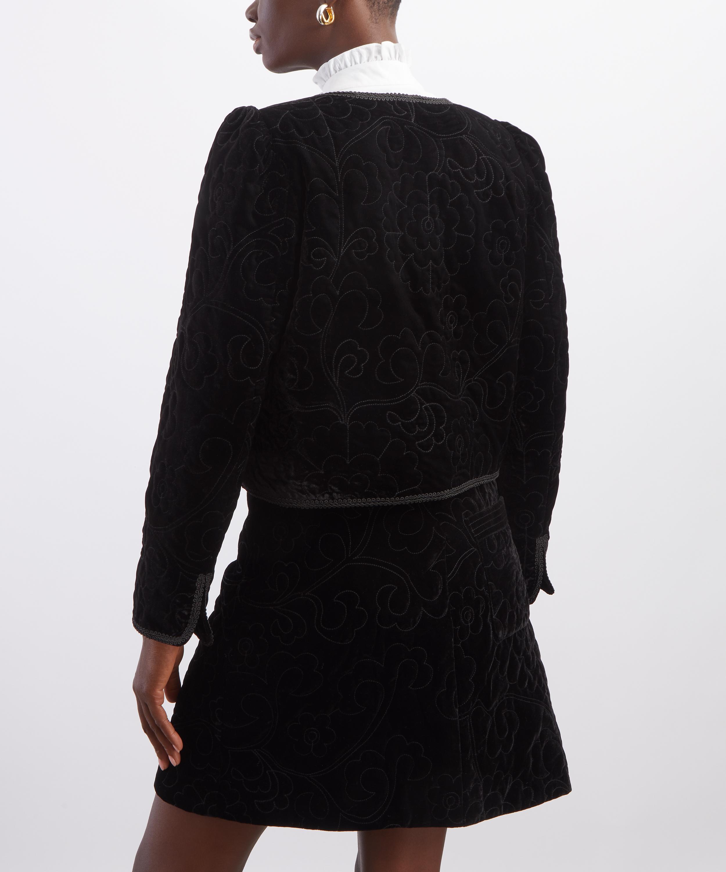 Queens of Archive - Florence Black Velvet Quilted Jacket image number 3
