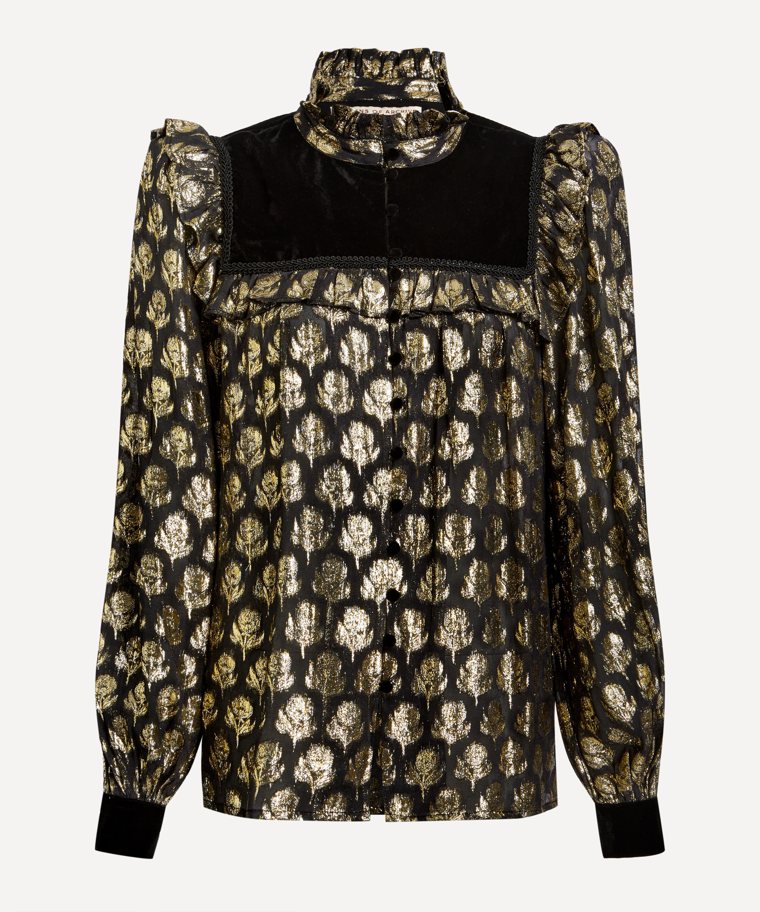 Queens of Archive - Star Gold Jacquard Blouse image number 0